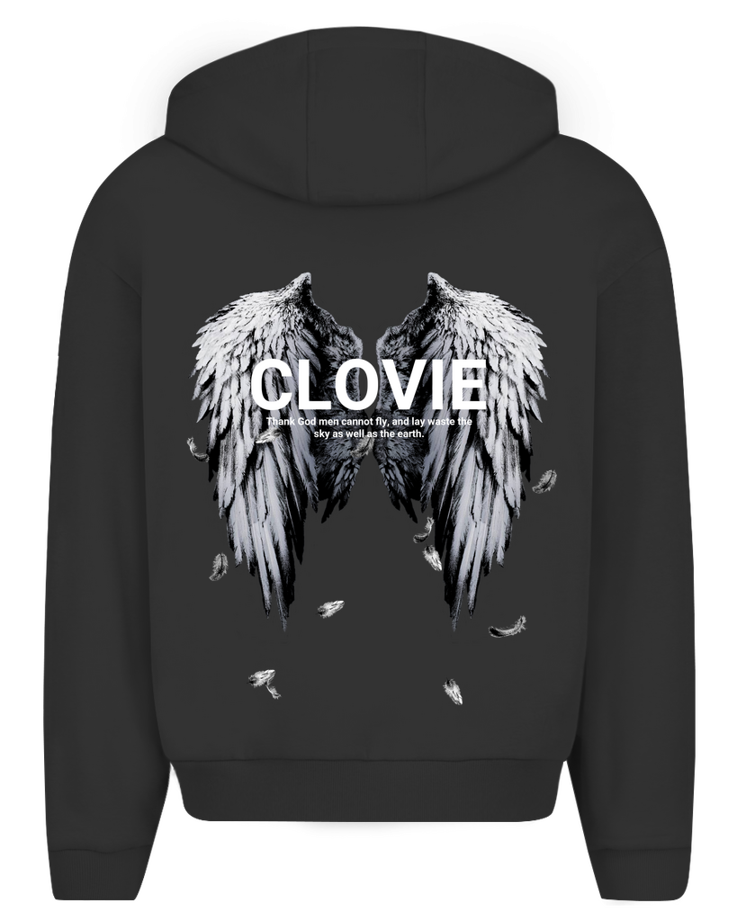 Angel wings Zip Hoodie Vorderansicht - CLOVIE Streetwear