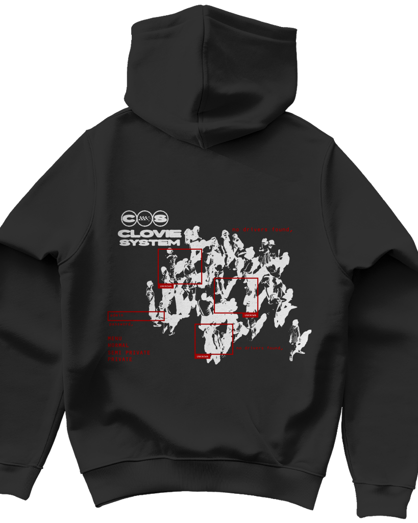 Clovie system Hoodie Vorderansicht - CLOVIE Streetwear