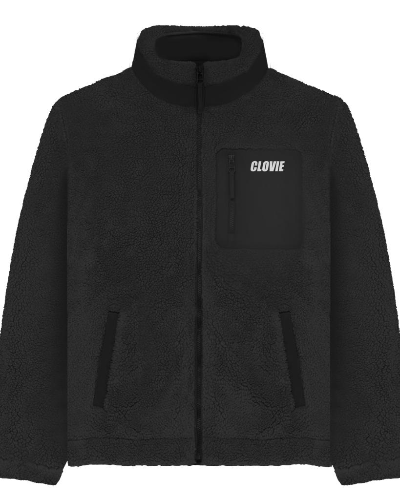 CLOVIE Sherpa Jacke Vorderansicht - CLOVIE Streetwear
