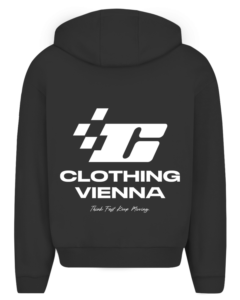 Clovie racing Zip Hoodie Vorderansicht - CLOVIE Streetwear