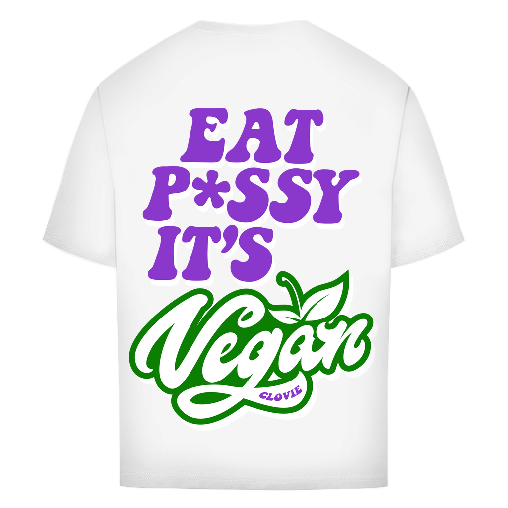 Eat p*ssy it´s vegan Oversized T-Shirt Detail 5 - CLOVIE Streetwear