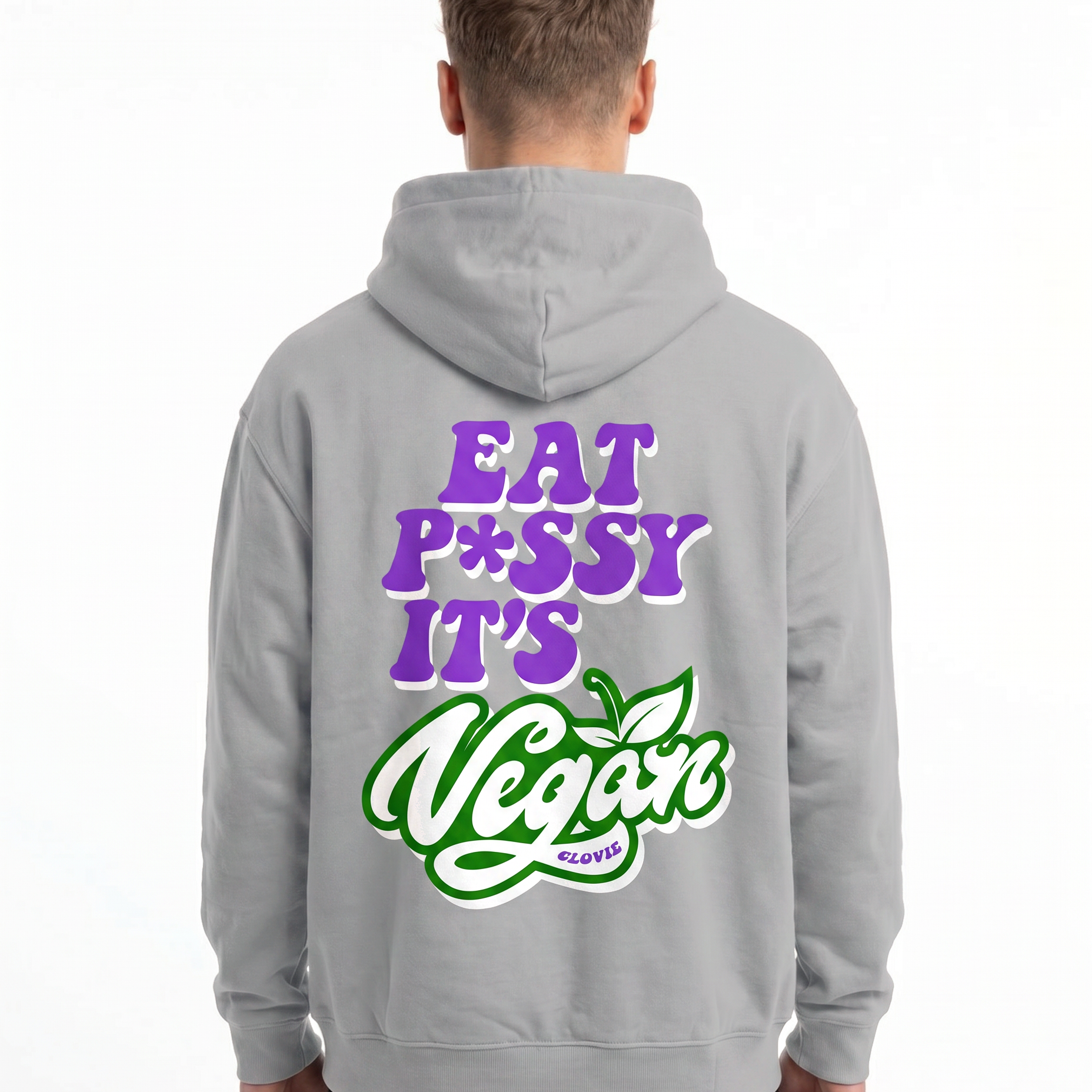 Eat p*ssy OVS Zip Light Asphalt - model back print (reused from OVS Hoodie)