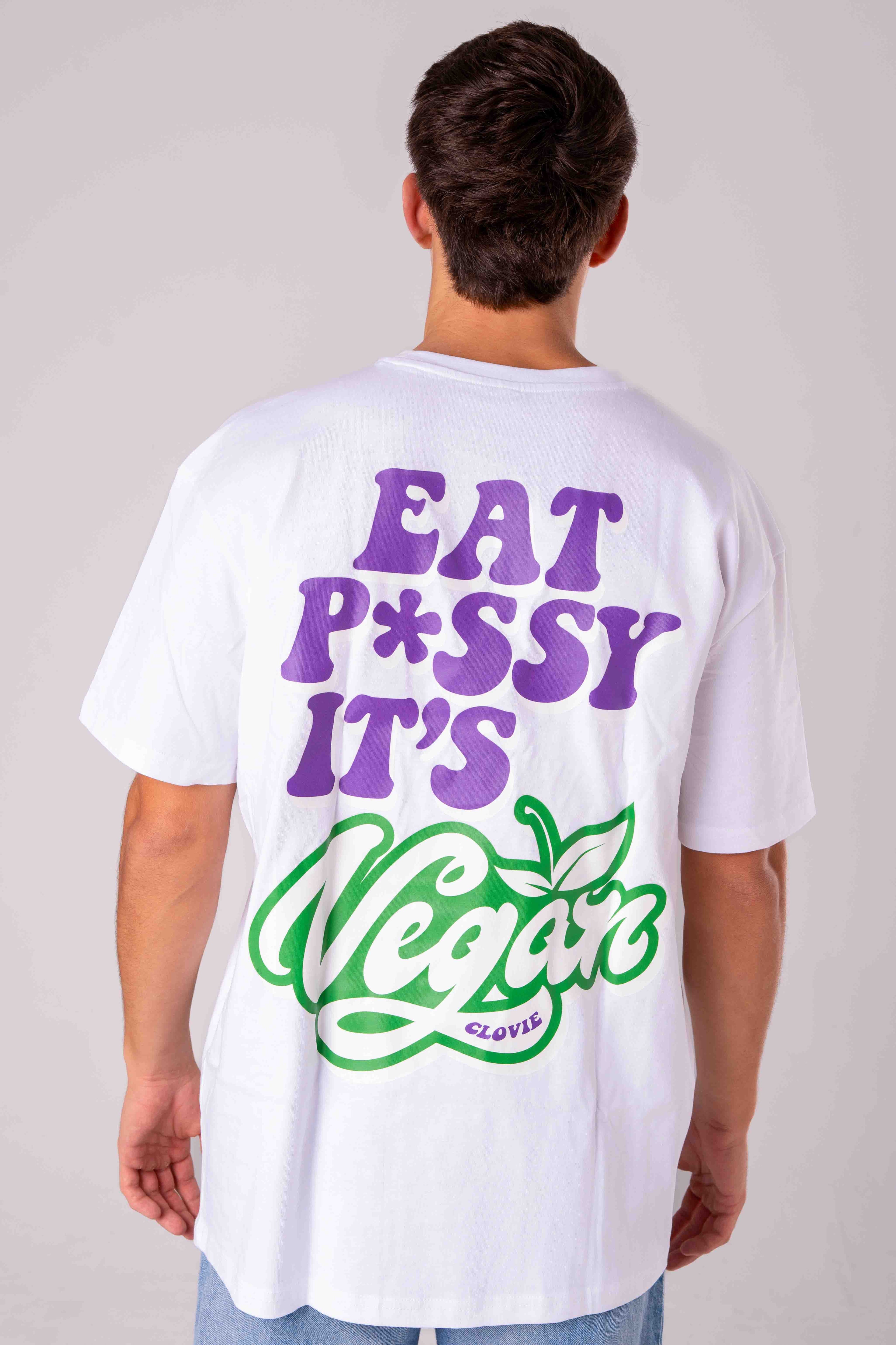 Eat p*ssy it´s vegan Oversized T-Shirt Detail 11 - CLOVIE Streetwear