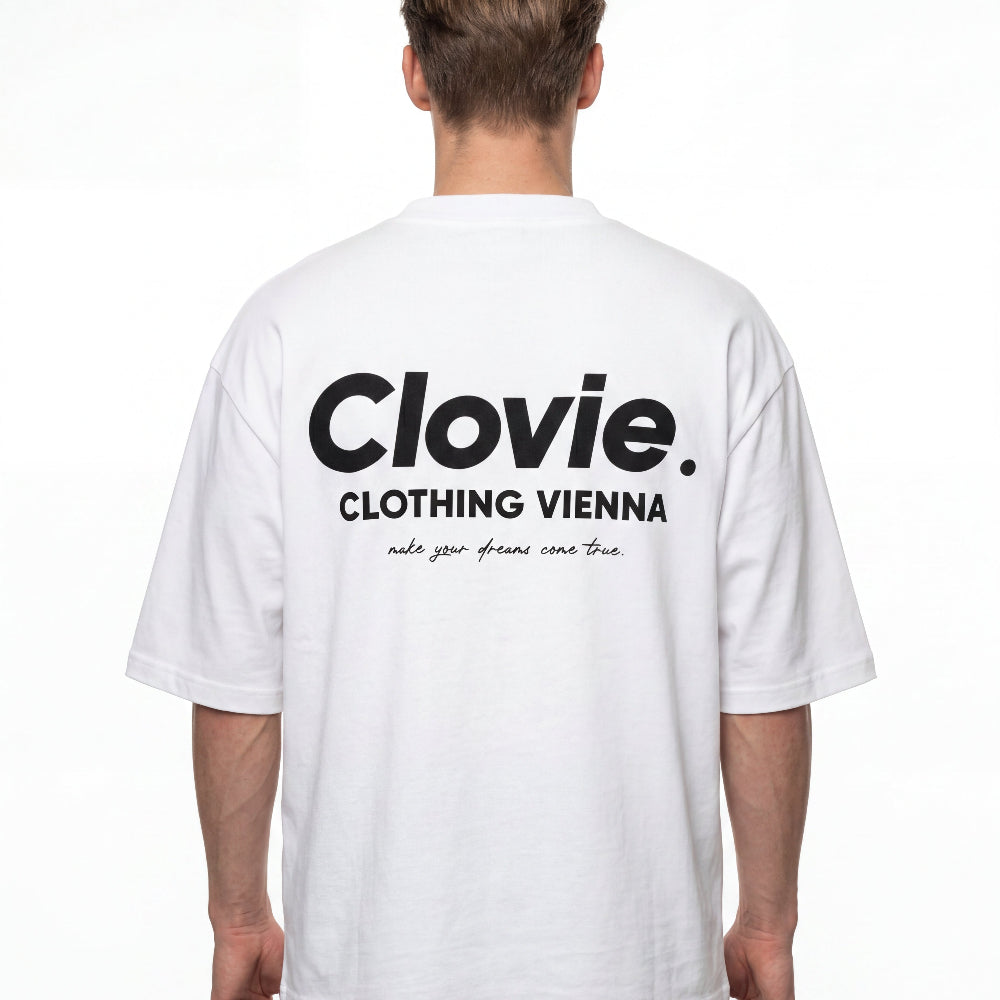 Make your dreams come true Oversized T-Shirt Vorderansicht - CLOVIE Streetwear