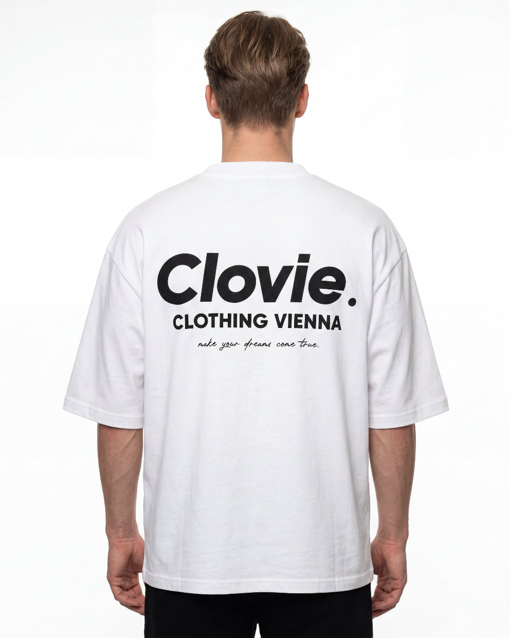 Make your dreams come true Oversized T-Shirt Vorderansicht - CLOVIE Streetwear