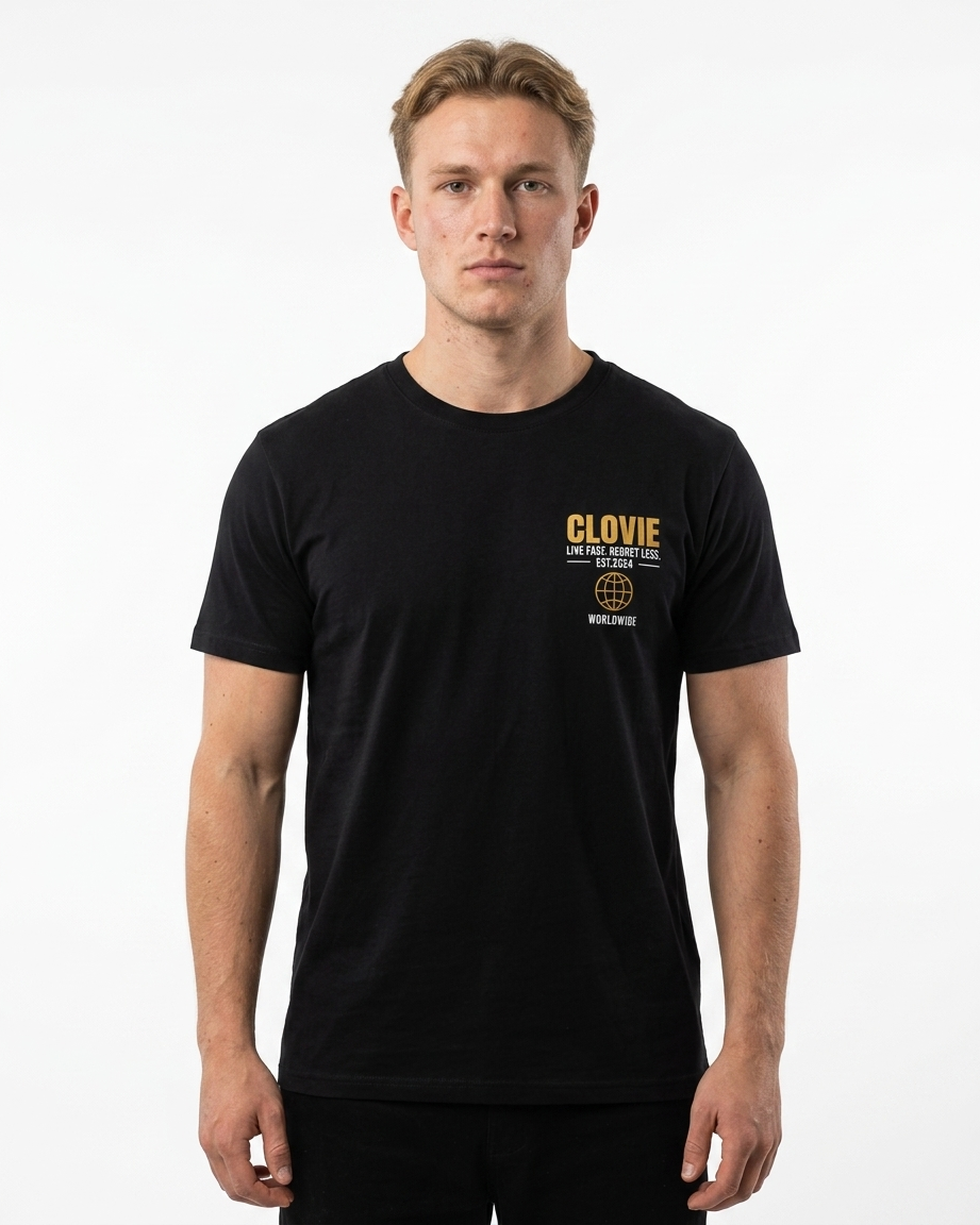 Risk Not Regret Standard Tee – Front, Brust-Print