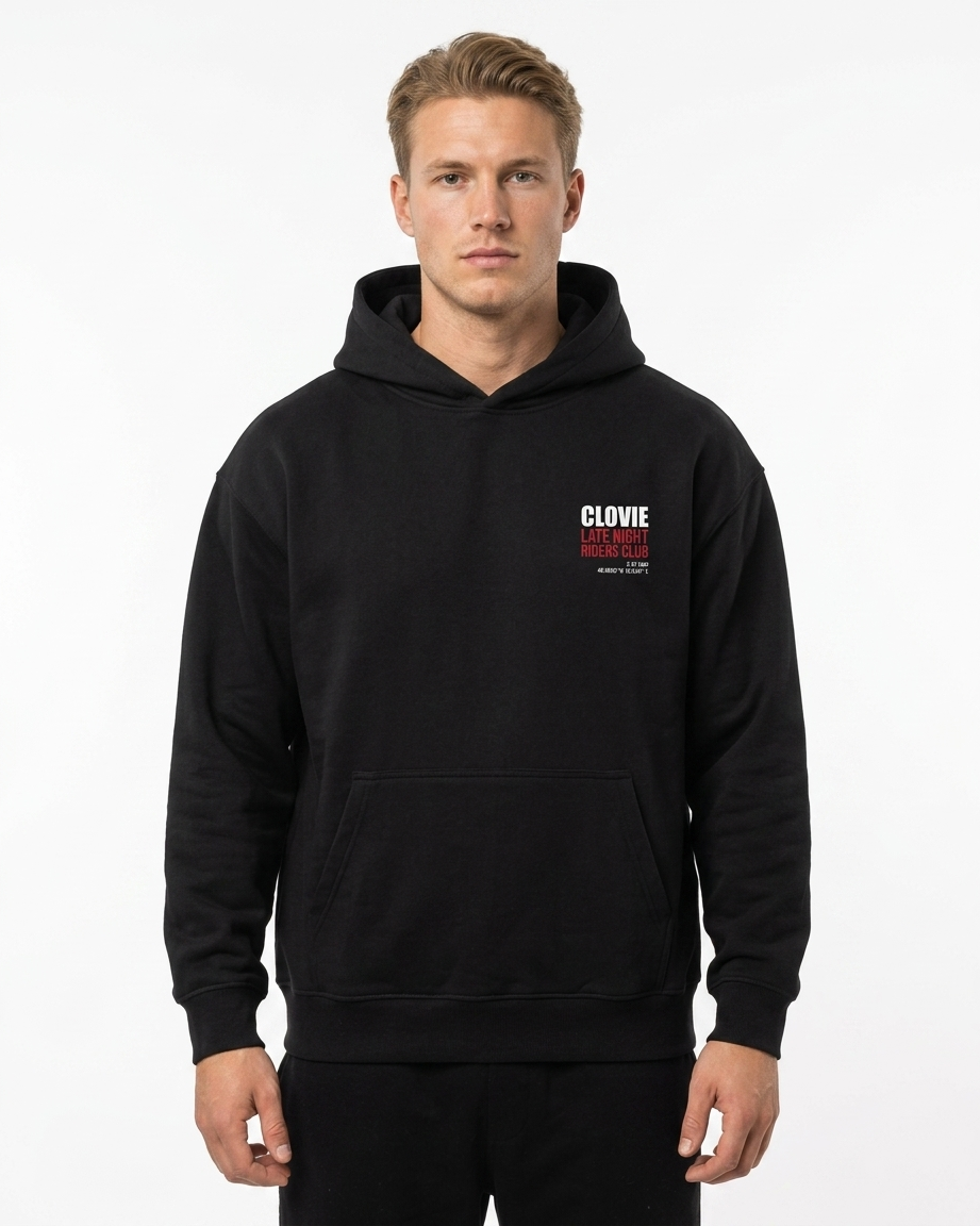 Late Night Riders Club Oversized Hoodie – Front