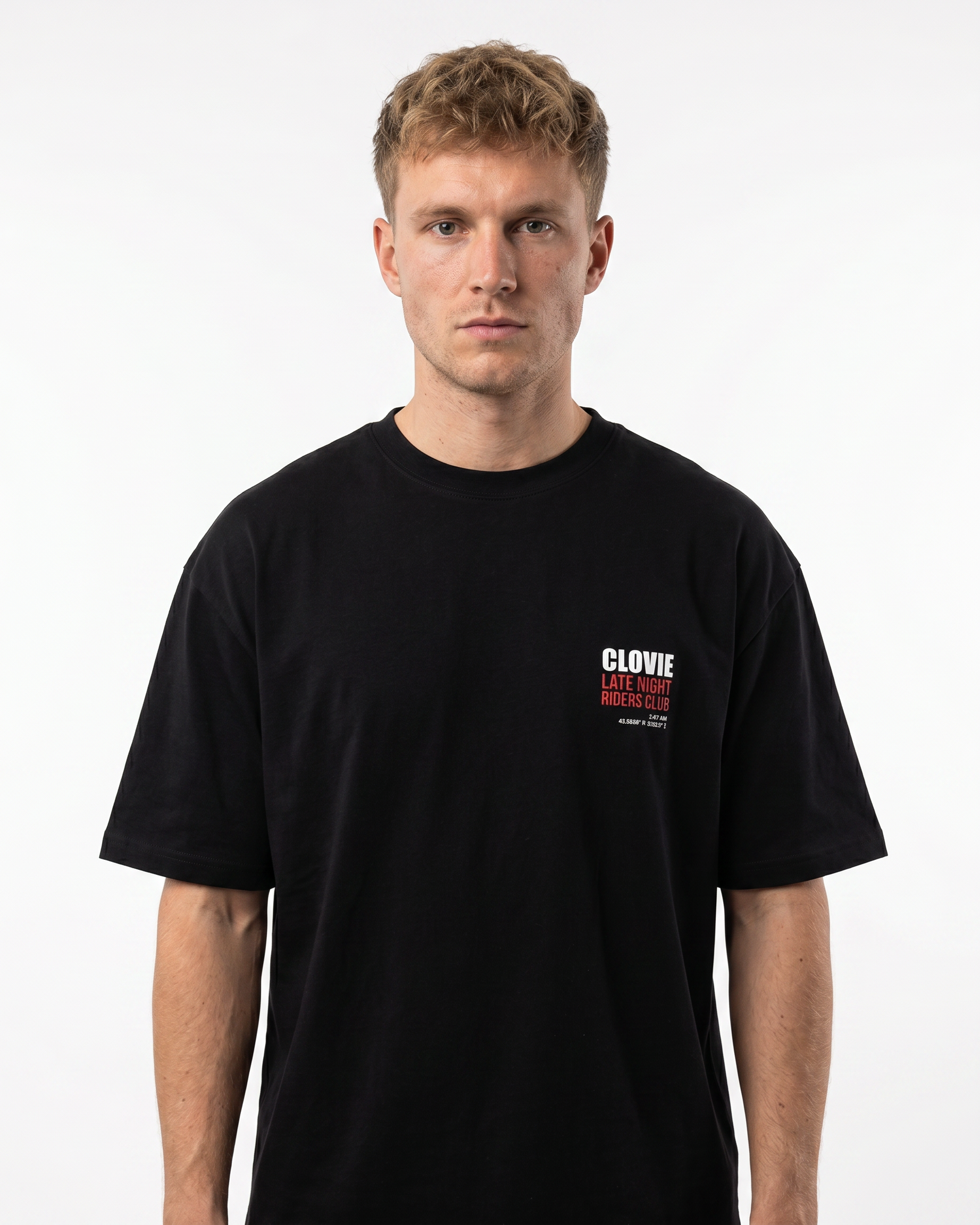 Late Night Riders Club Oversized Tee Black – Vorderseite