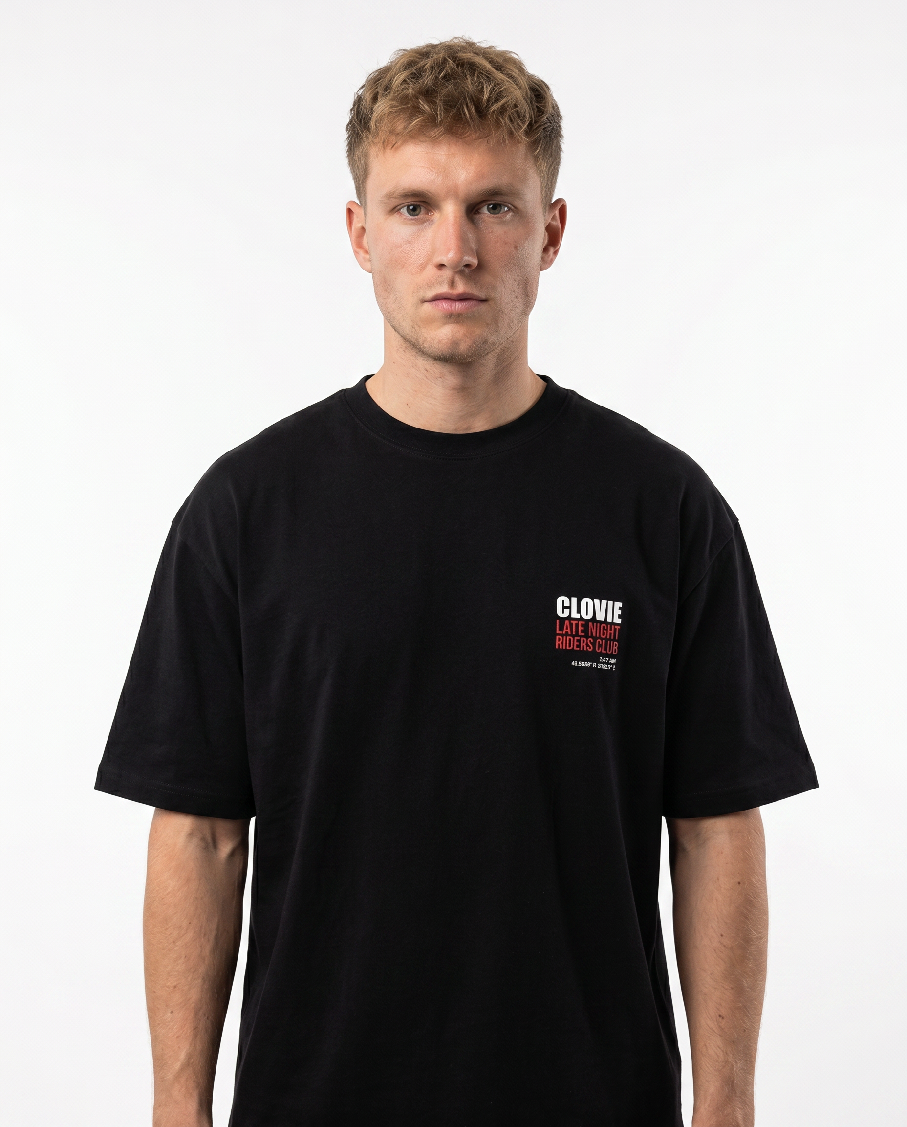 Late Night Riders Club Oversized Tee Black – Vorderseite