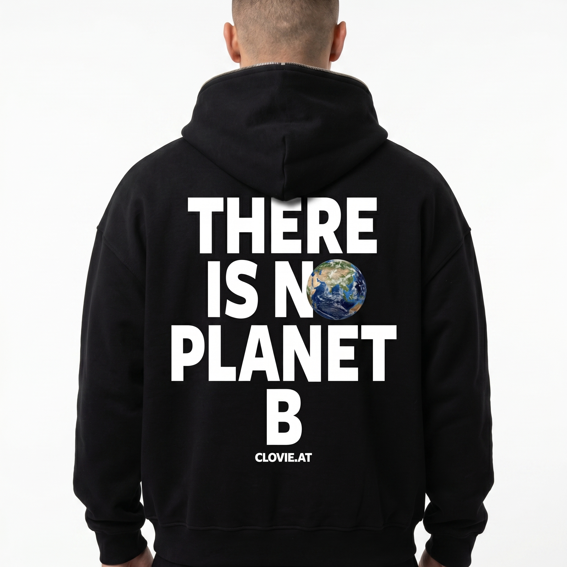 There is no planet b Oversized Zip Hoodie – Rückseite