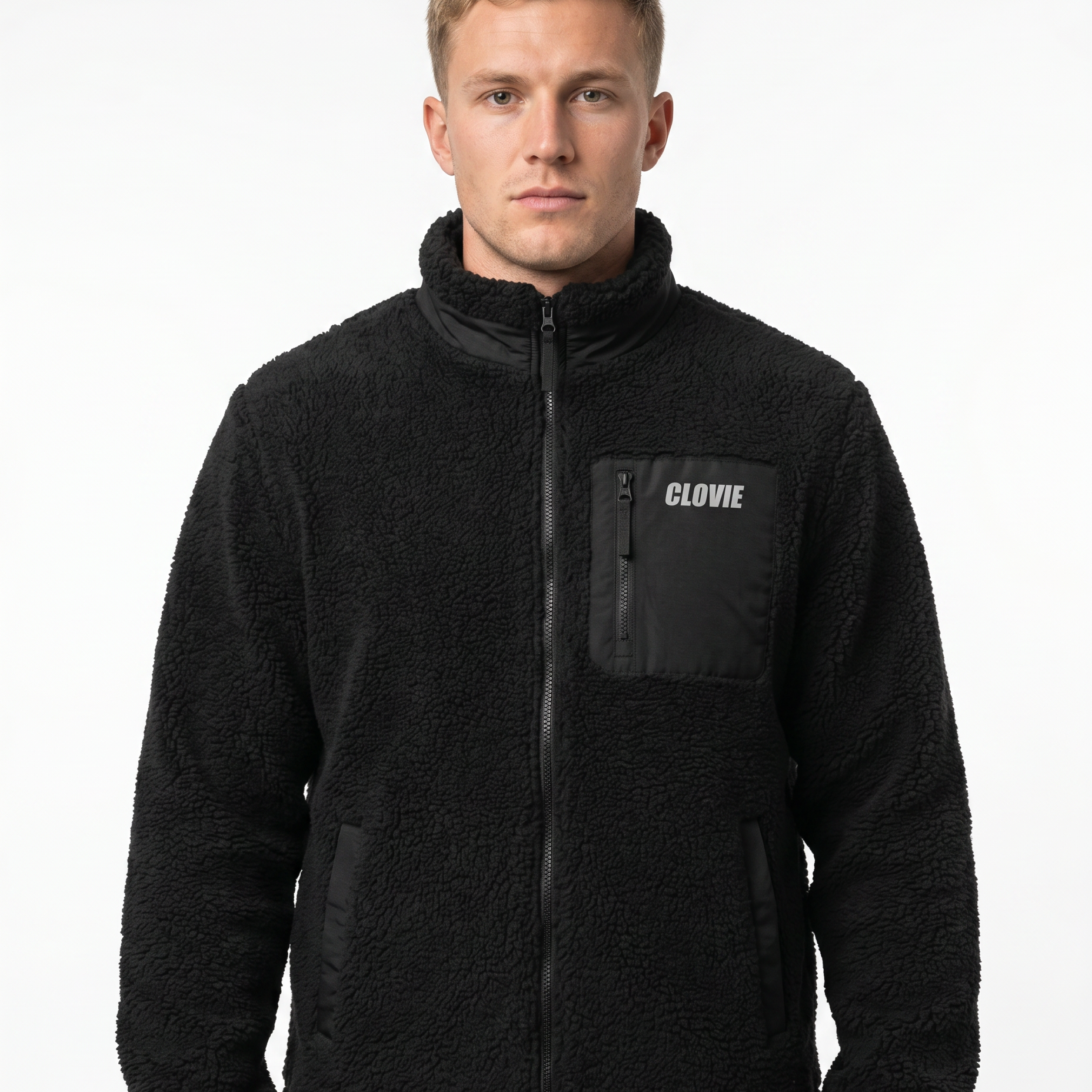 CLOVIE Sherpa Jacke – Vorderseite