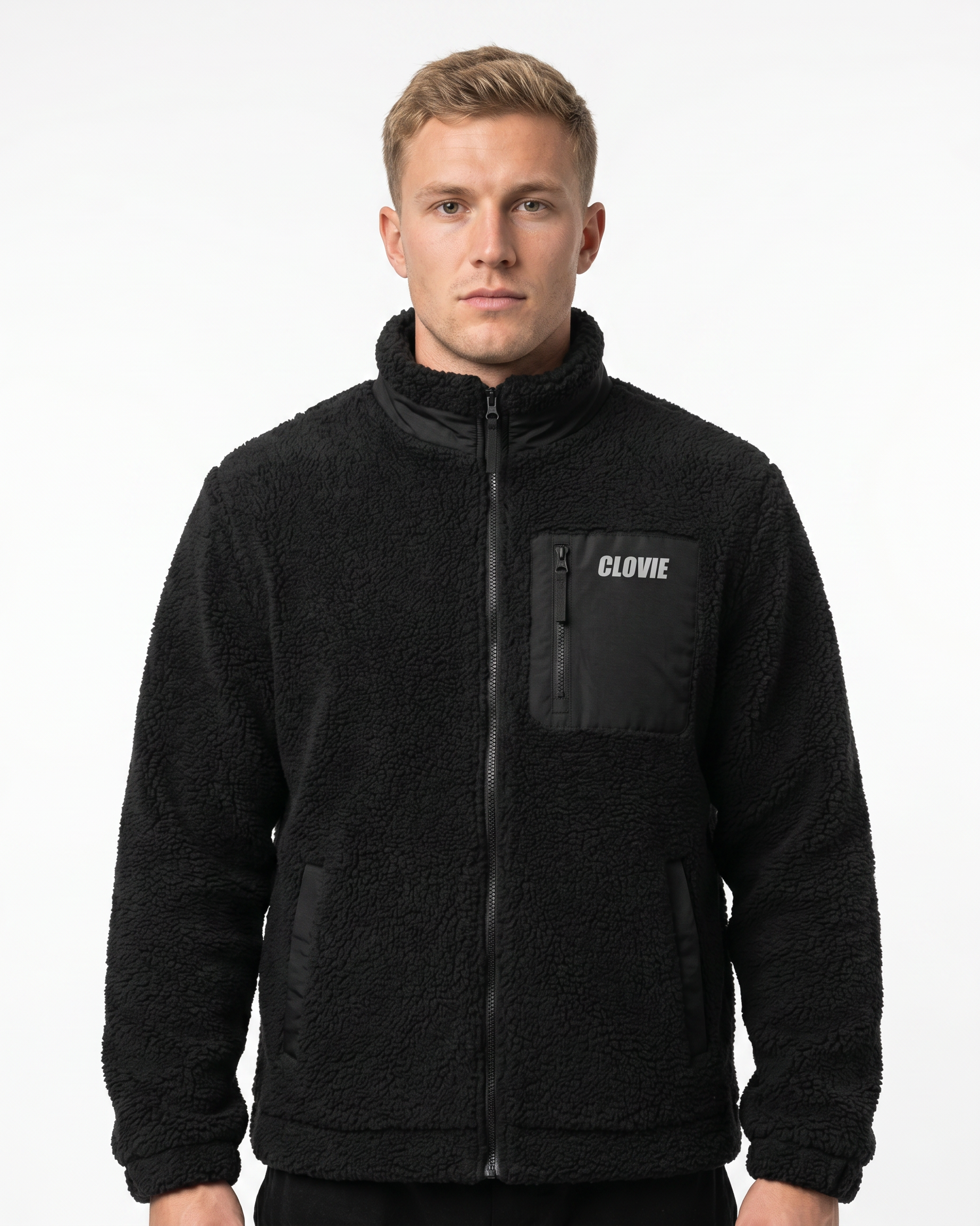 CLOVIE Sherpa Jacke – Vorderseite