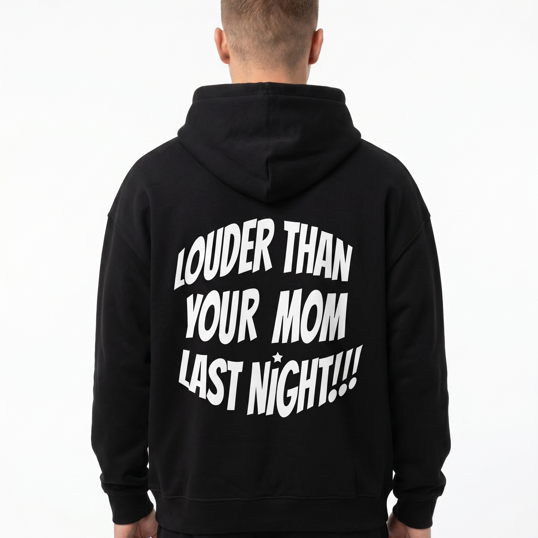 Louder than your mom Oversized Hoodie – Rückseite