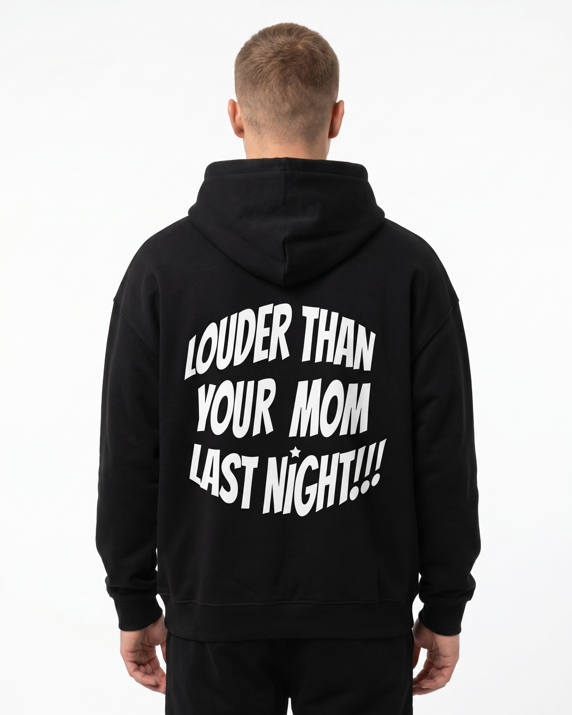 Louder than your mom Oversized Hoodie – Rückseite