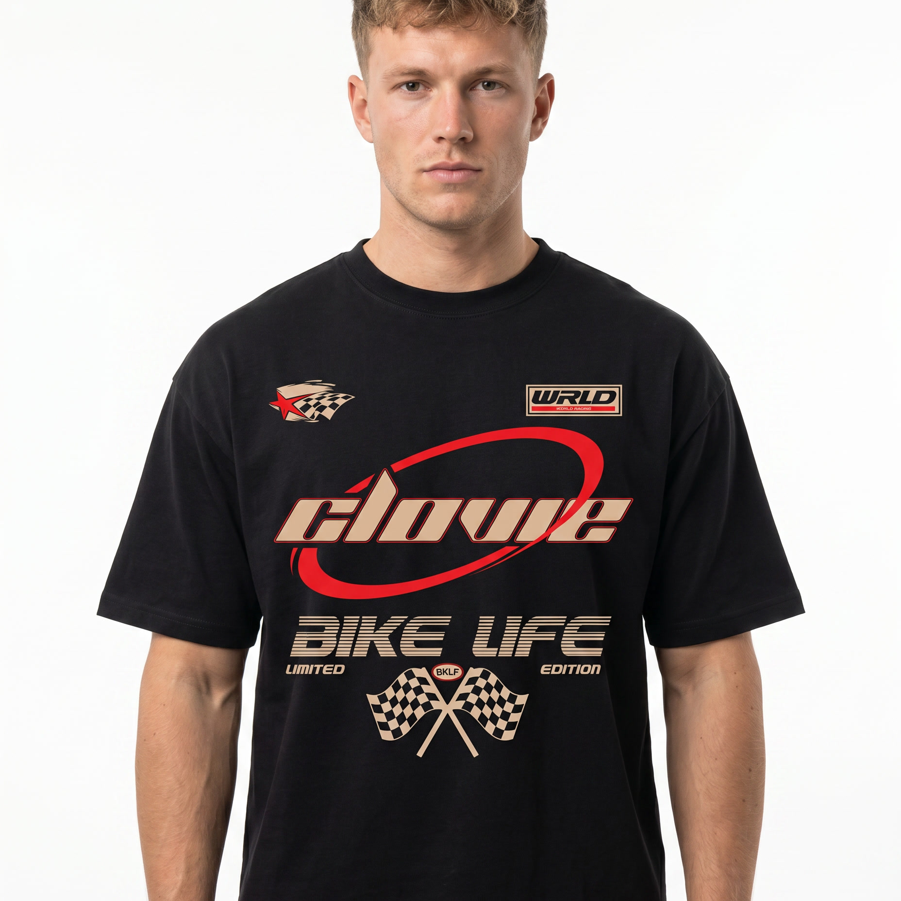 Bike life worldwide Oversized Tee – Vorderseite