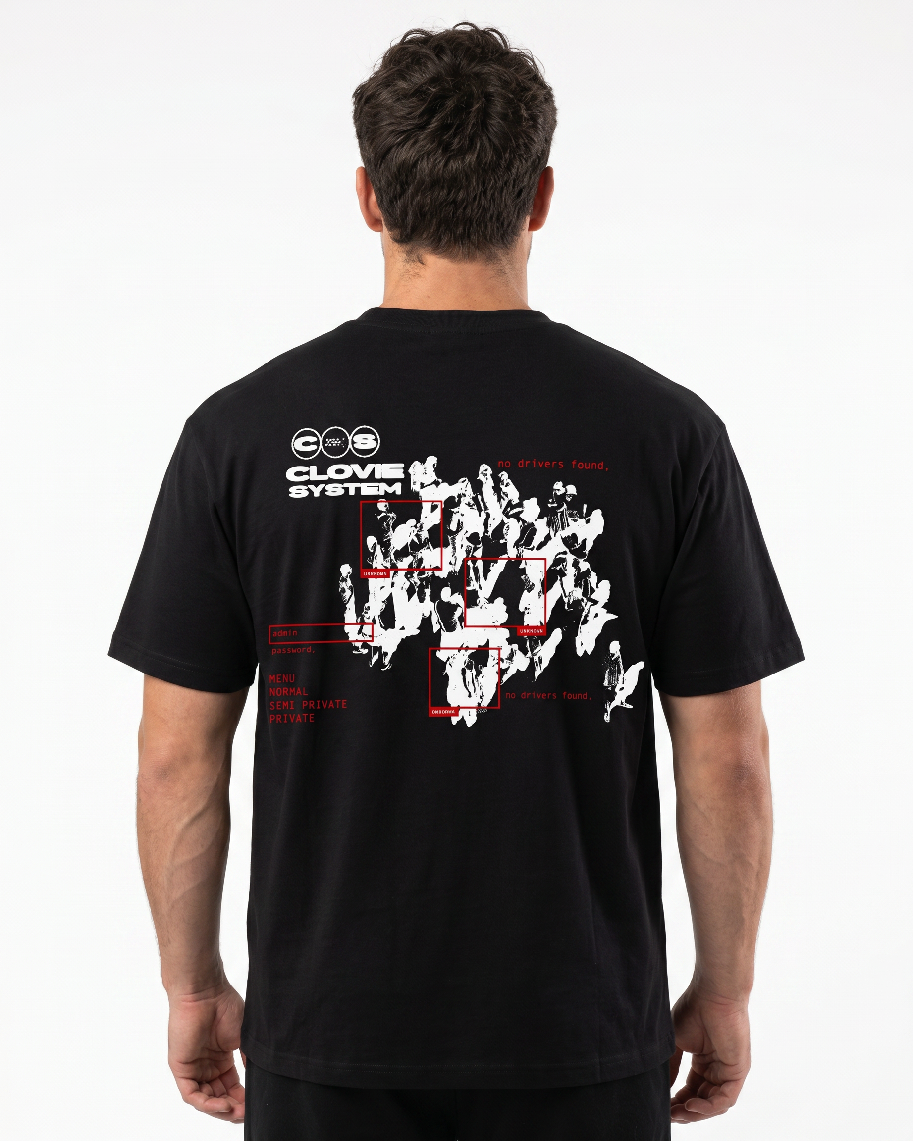 Clovie system T-Shirt Rueckansicht Model Black - CLOVIE Streetwear