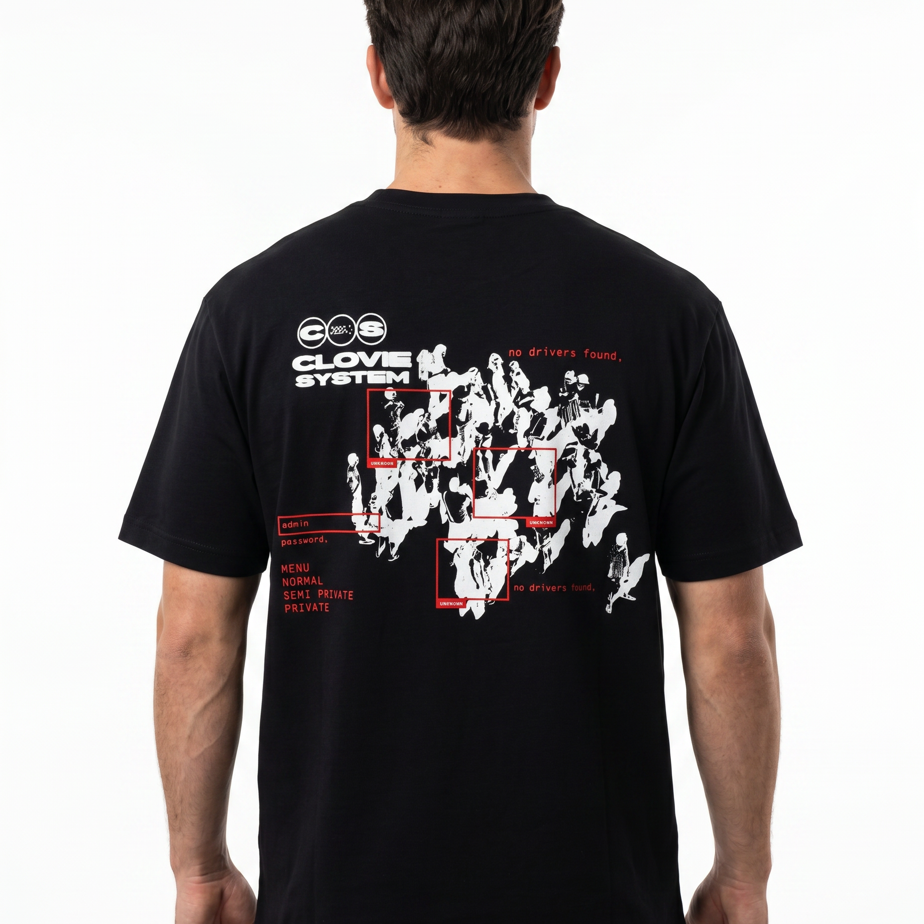 Clovie system Standard Tee black - model back print