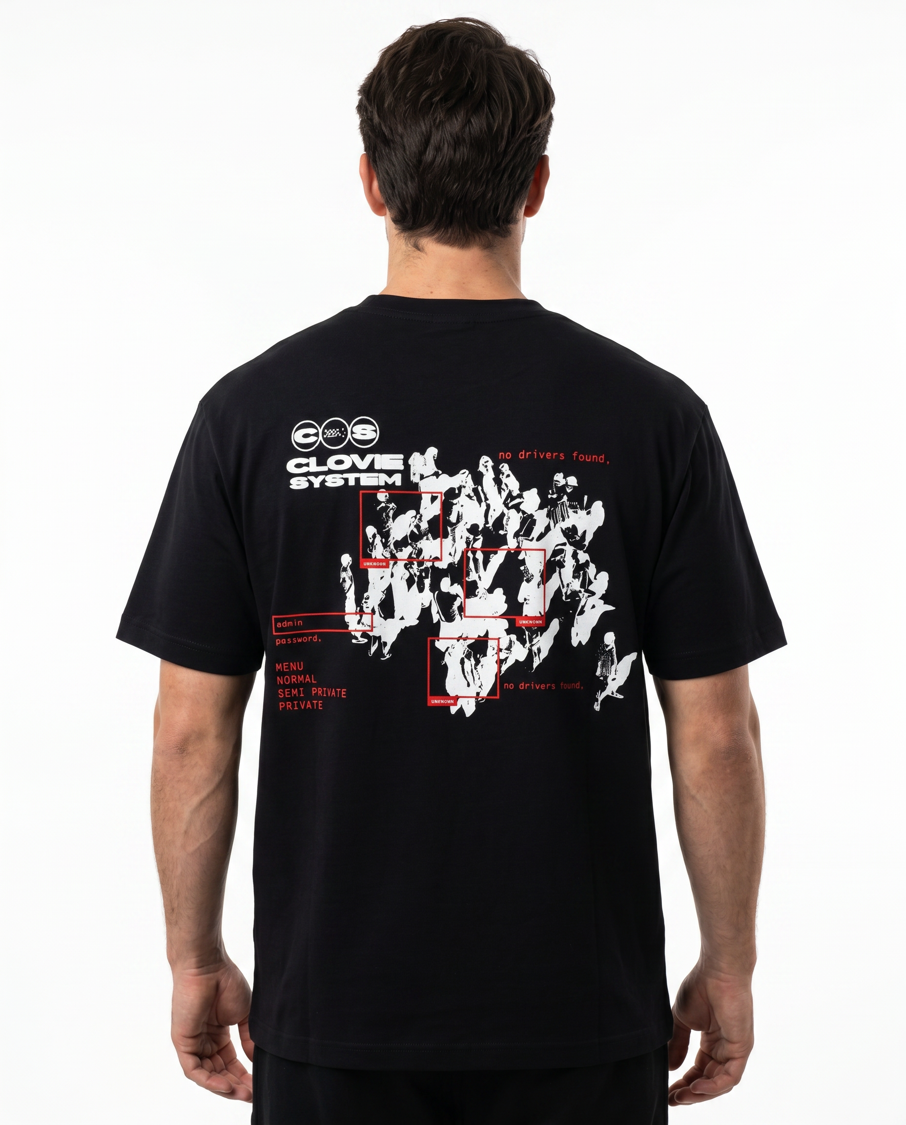 Clovie system Standard Tee black - model back print
