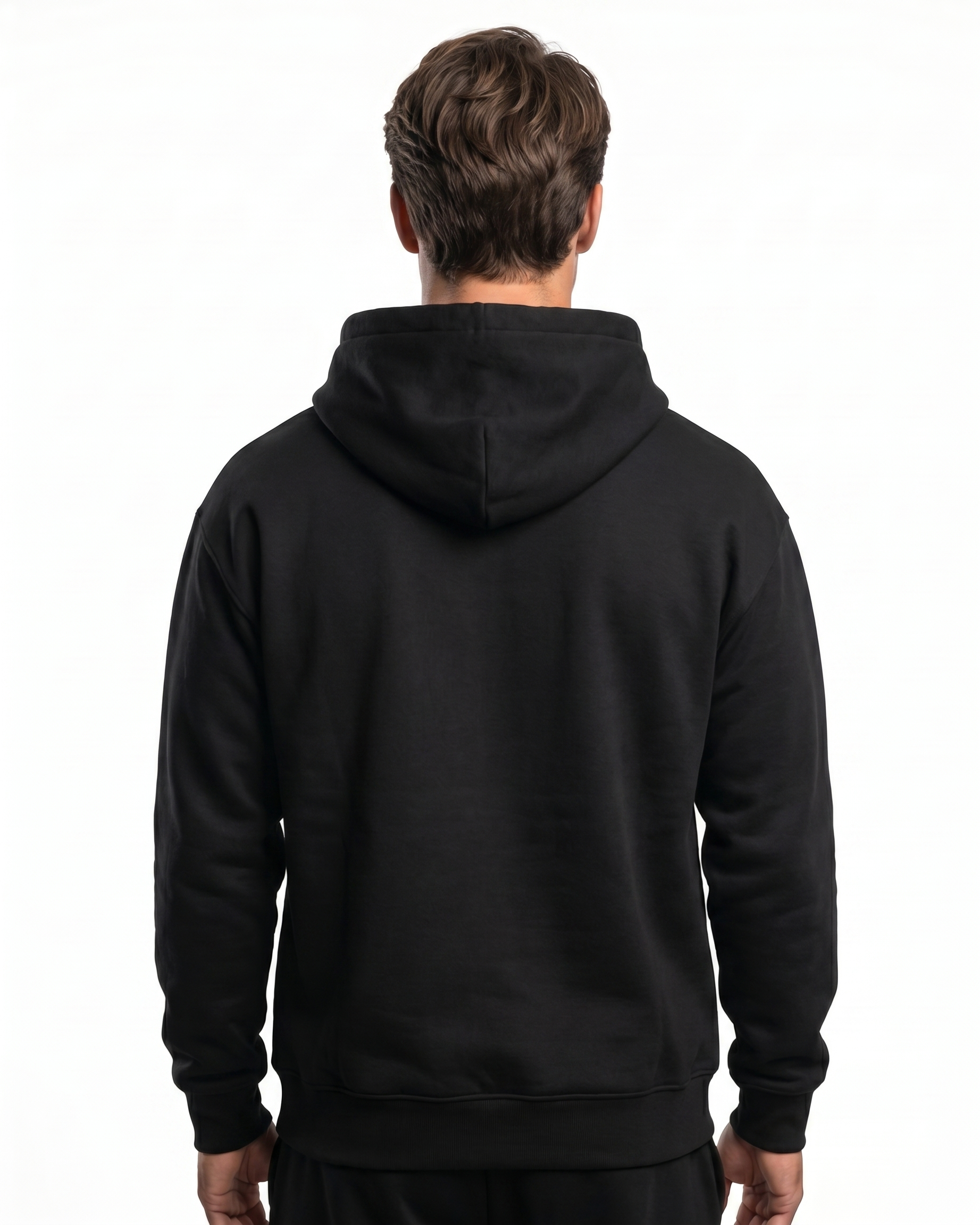 Clovie - Oversized Hoodie - Black - model back print
