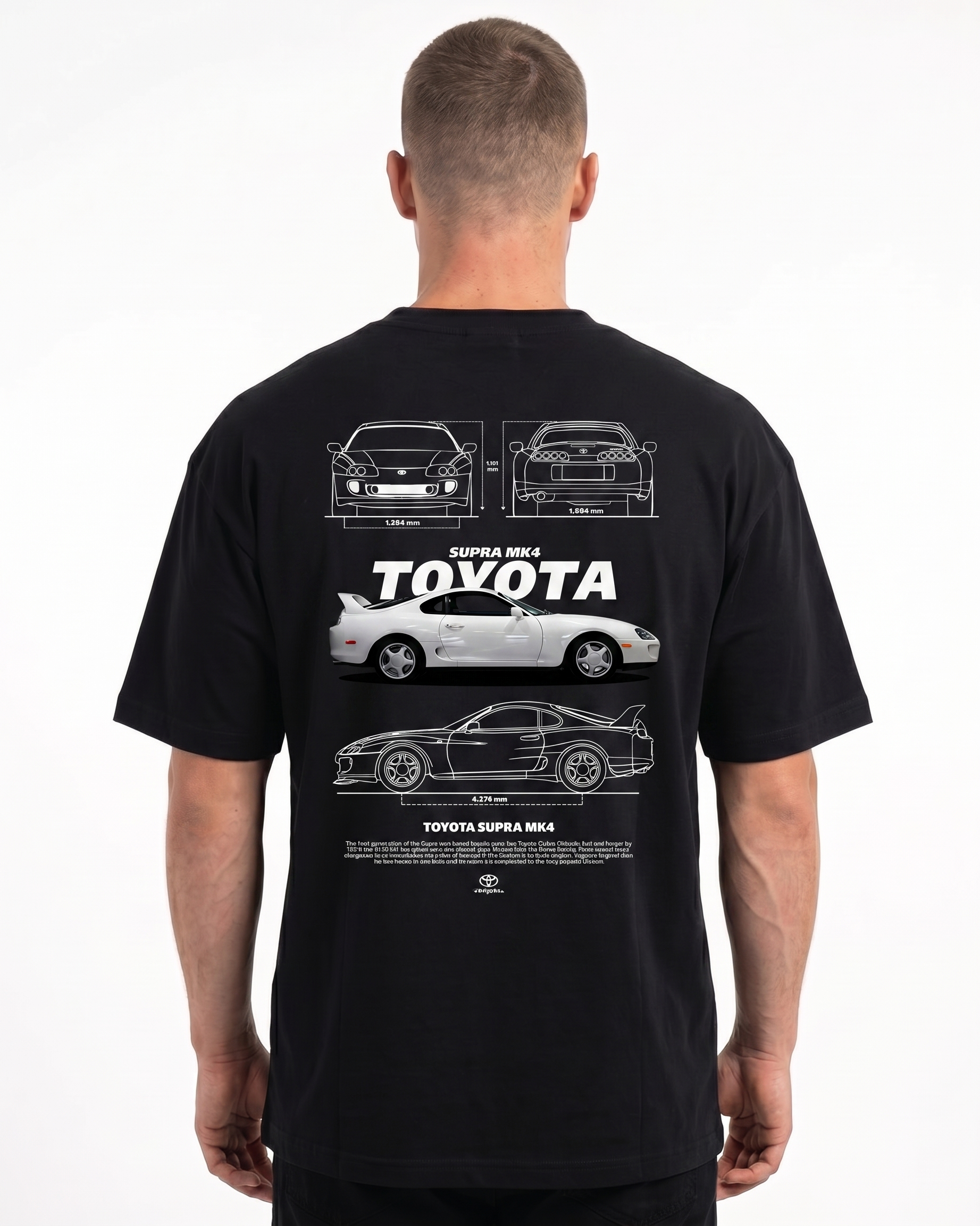 Toyota Supra MK4 Standard Tee Black - model back print