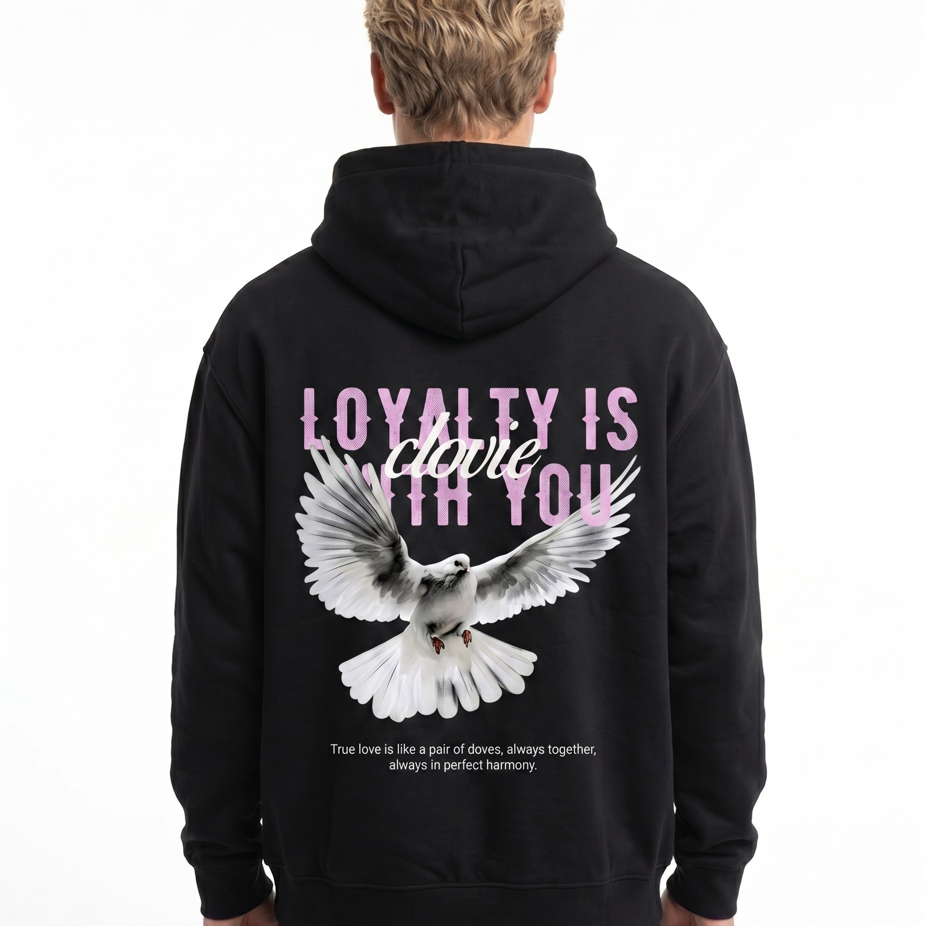 Loyalty is with you Hoodie Jet Black - model back print