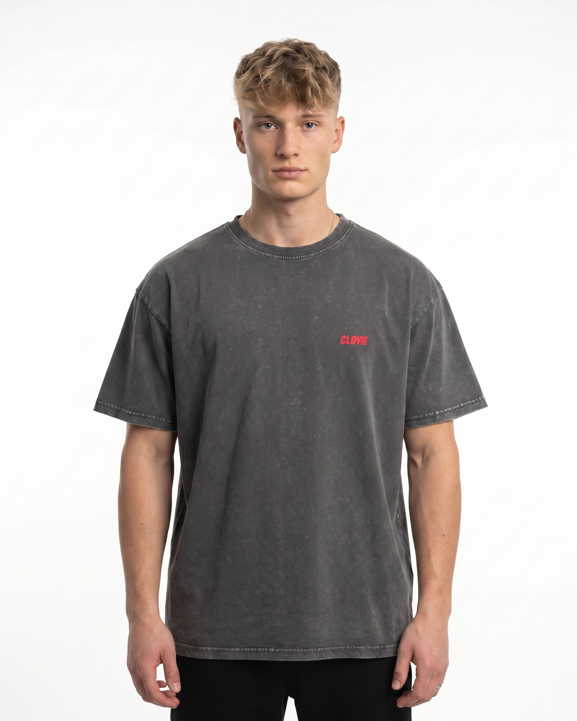 Sex is cool washed Tee Asphalt - model front