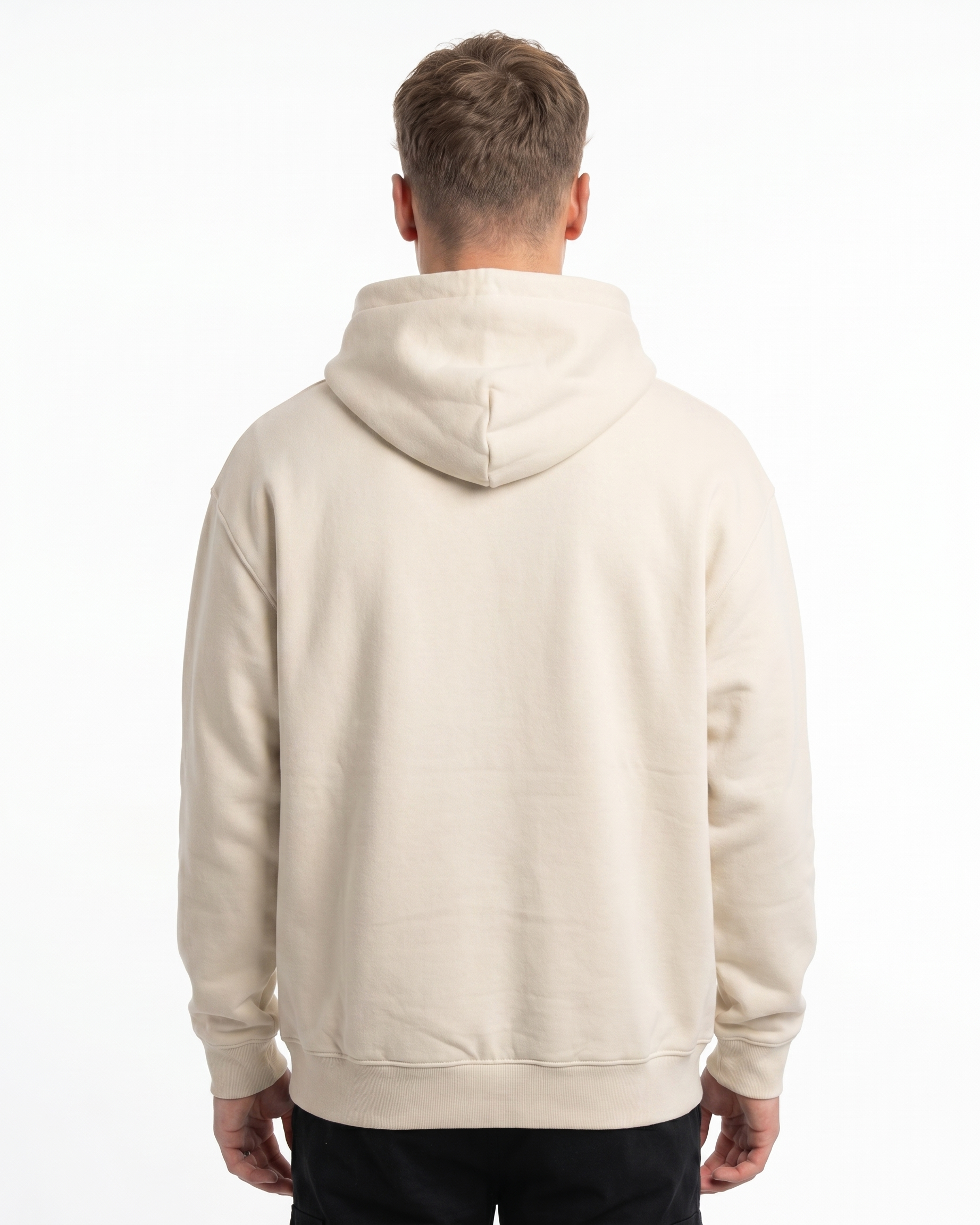 Butterfly Hoodie White Sand - model back