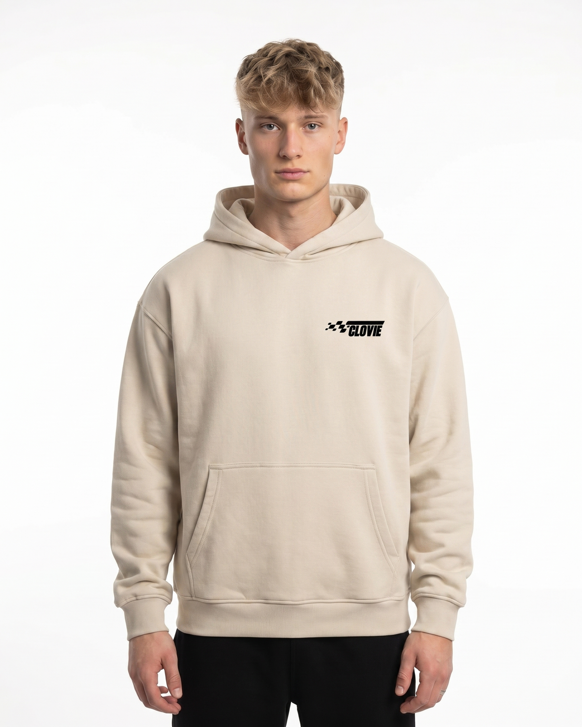 No brakes no limits OVS Hoodie Natural Raw - model front