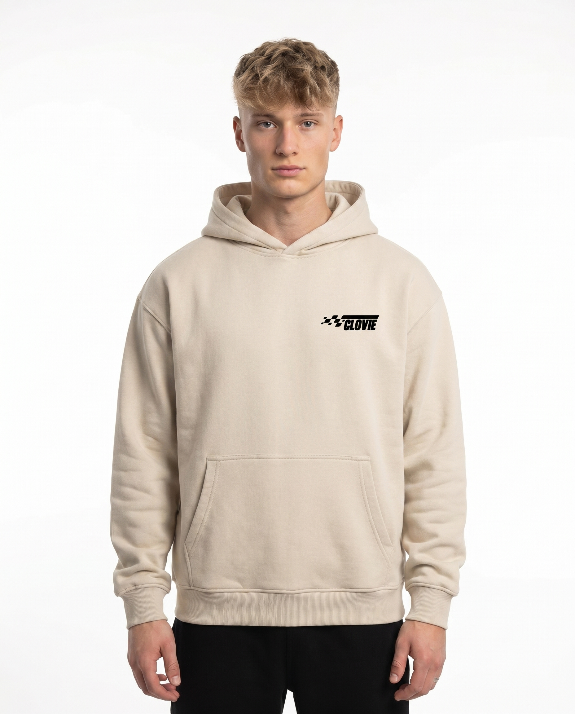 No brakes no limits OVS Hoodie Natural Raw - model front
