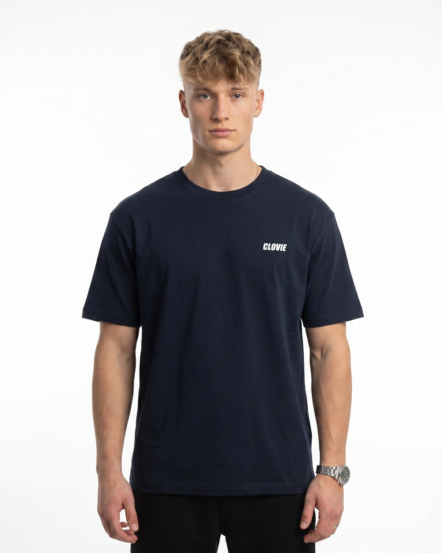 Toyota Supra MK4 Standard Tee French Navy - model front