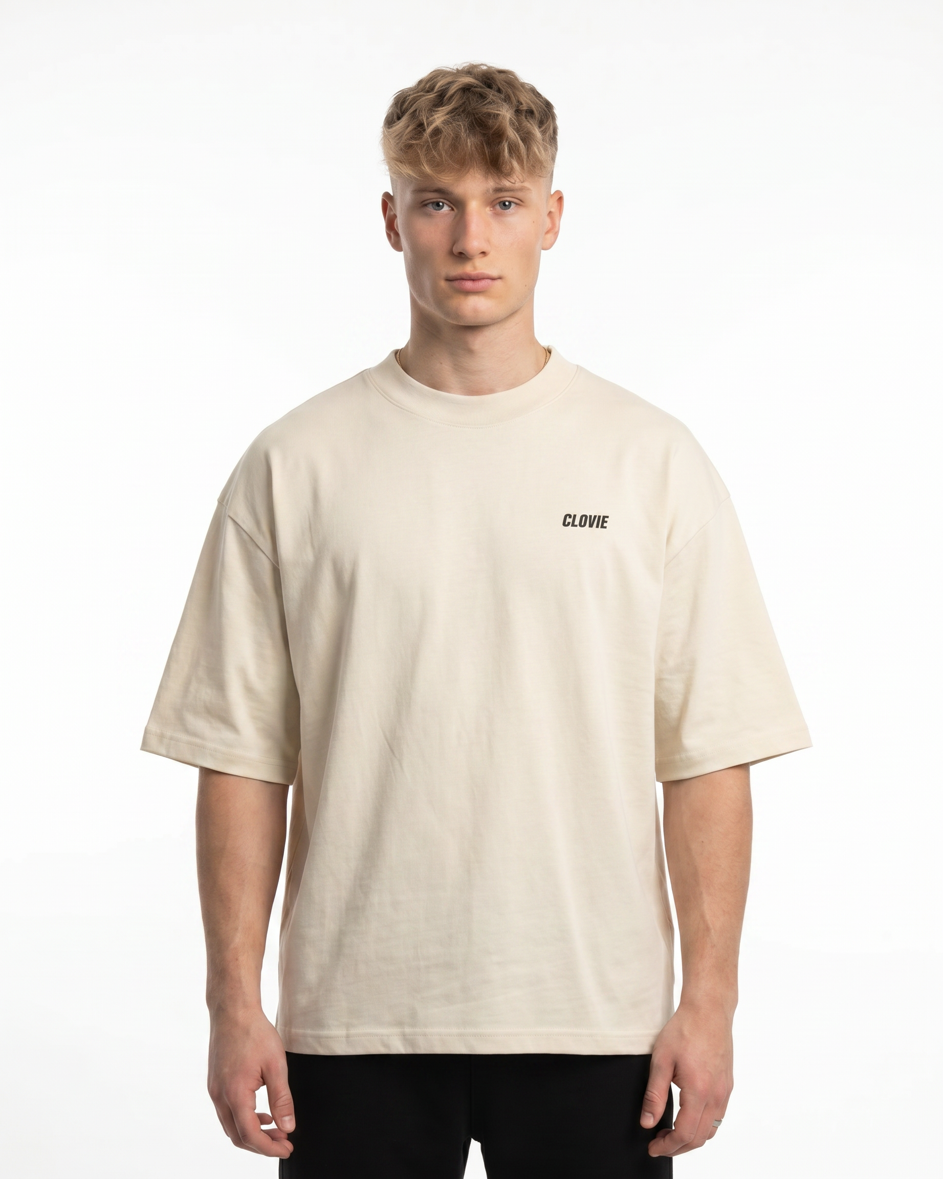 Happy pills Oversized Tee Natural Raw - model front