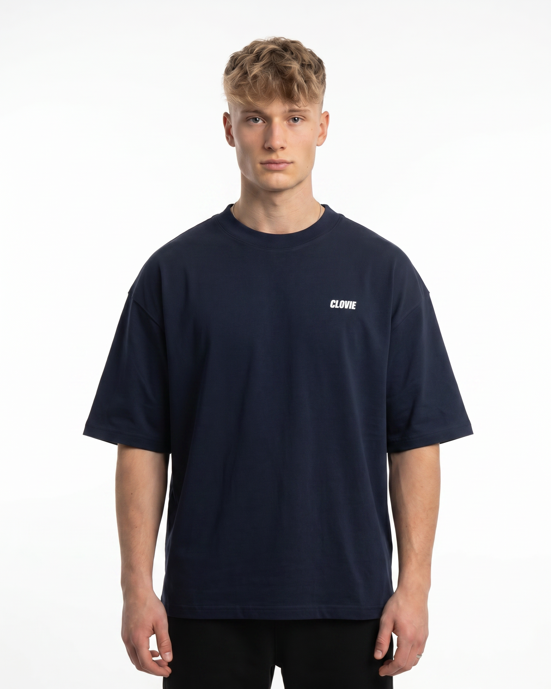 Happy pills Oversized Tee French Navy - model front