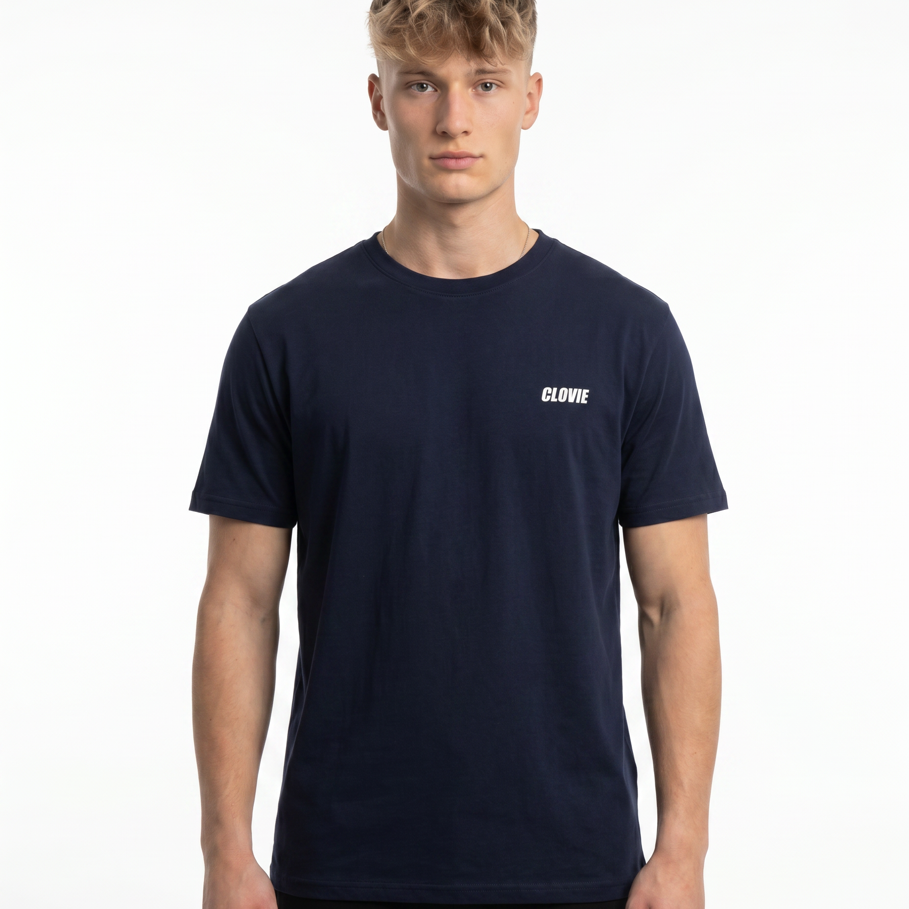 Clovie basic Standard Tee French Navy - model front