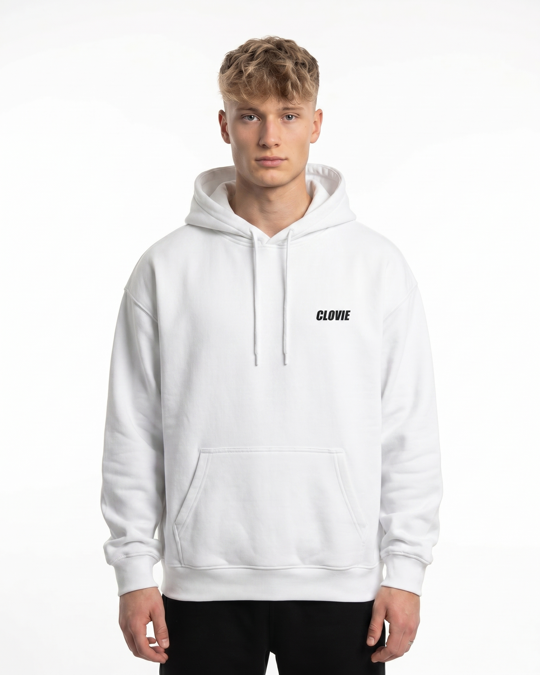 If you see da police Hoodie Arctic White - model front