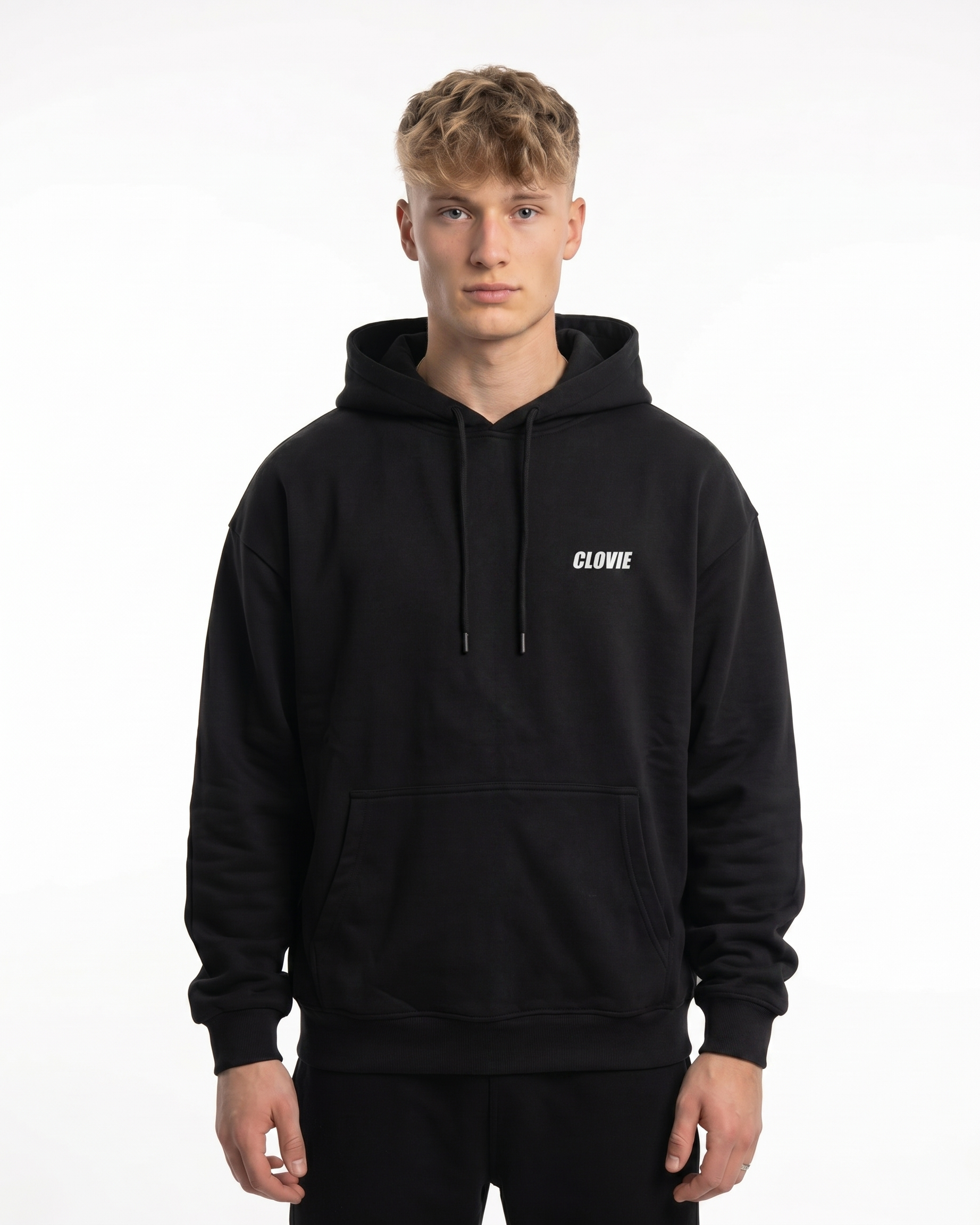 If you see da police Hoodie Jet Black - model front