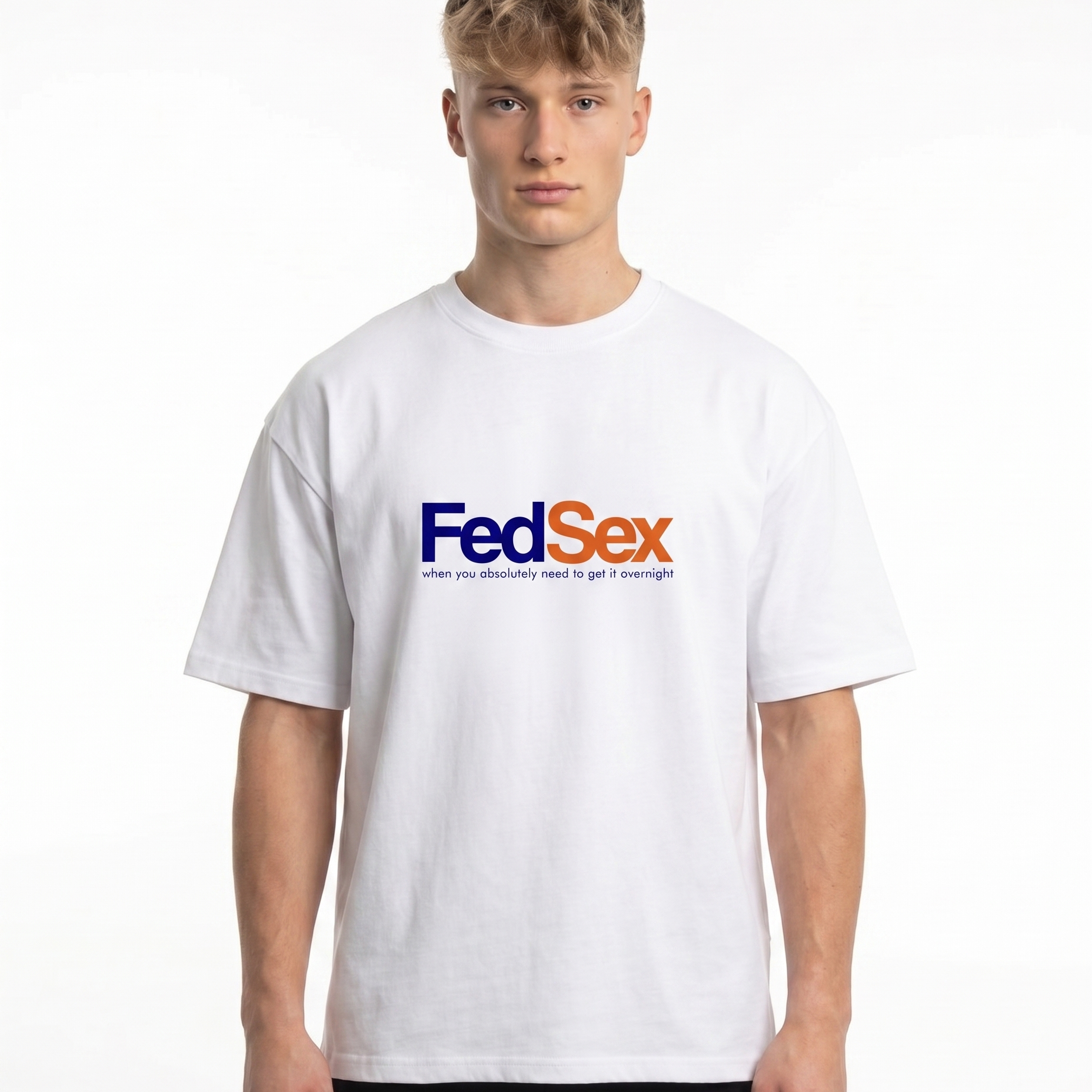 FedSex White - model front print