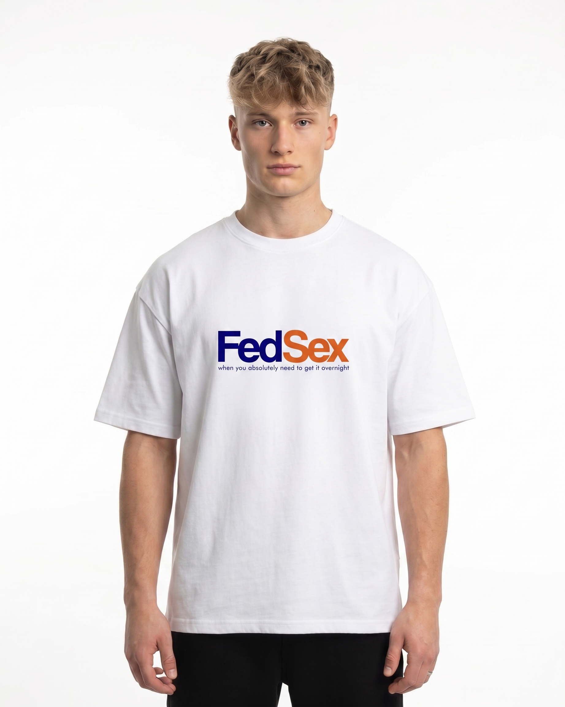 FedSex White - model front print