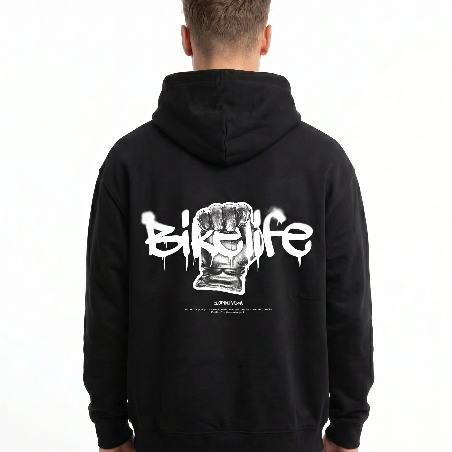Bikelife Black - model back print