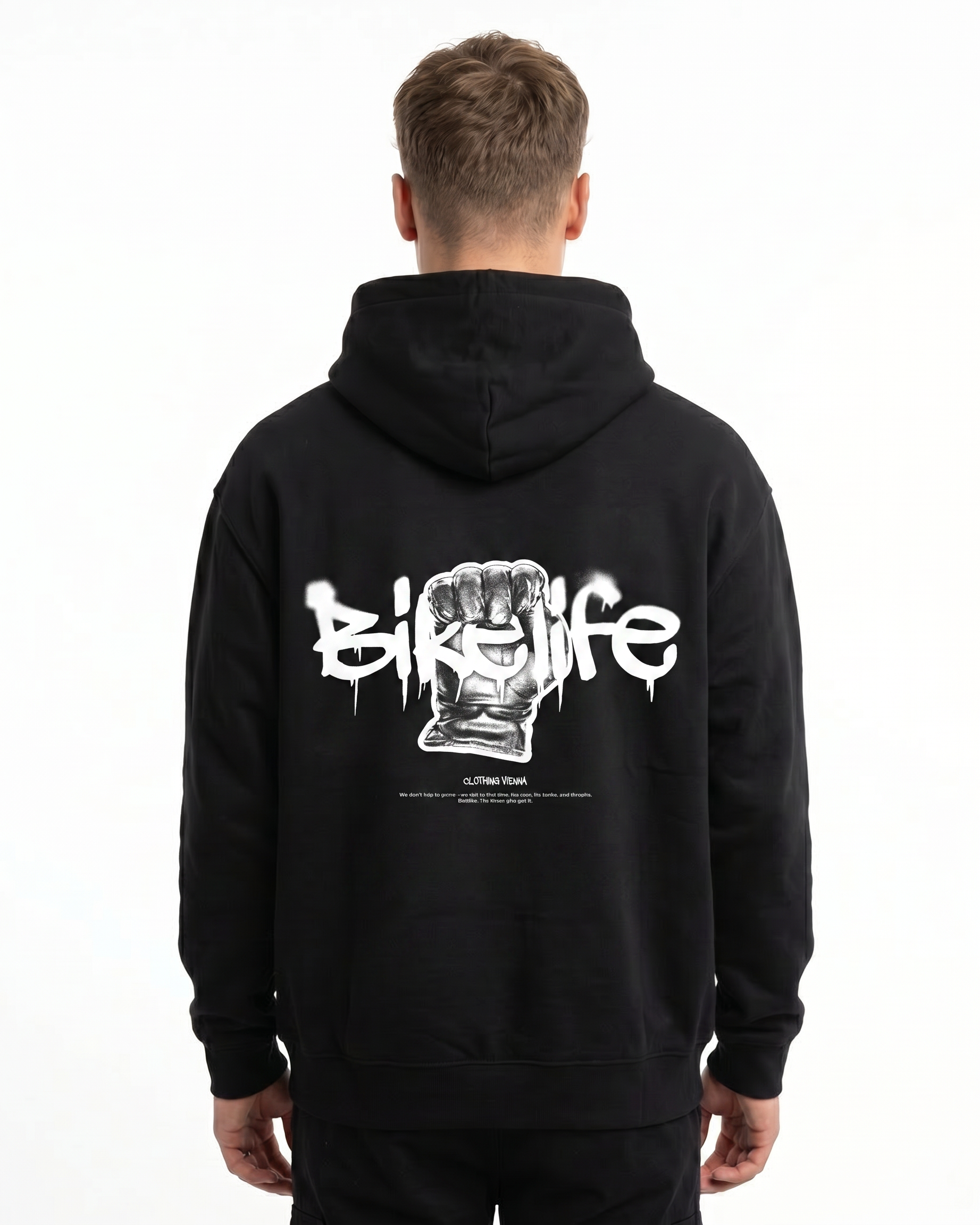 Bikelife Black - model back print