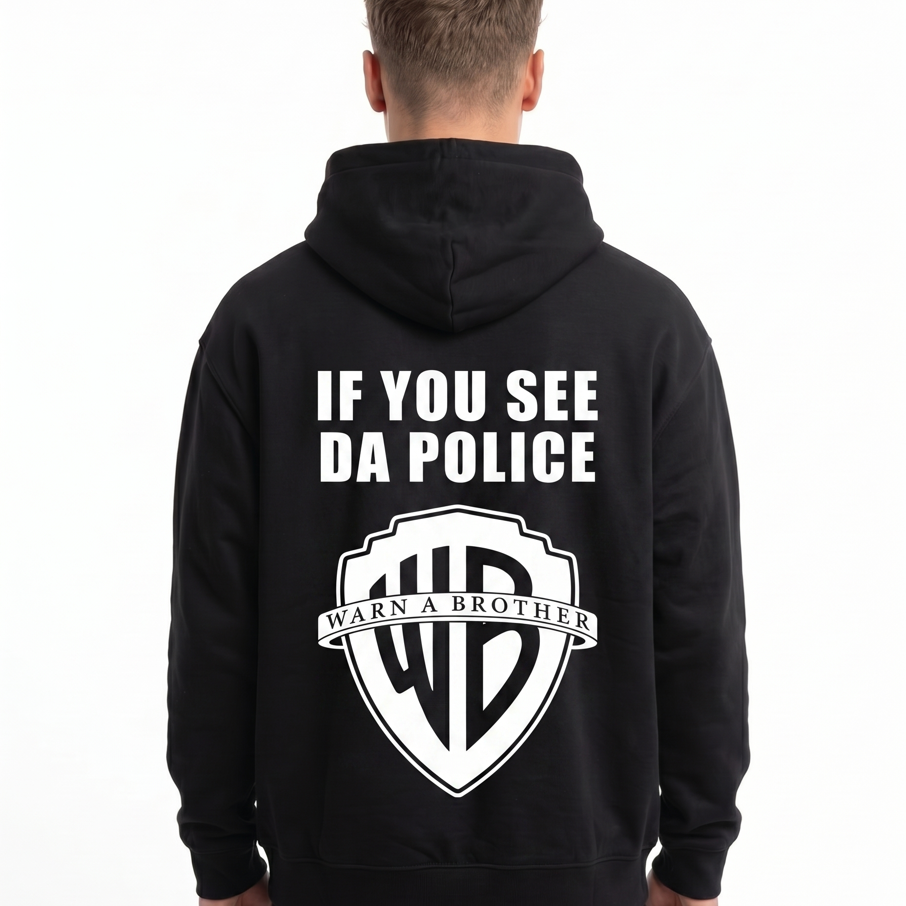 If you see da police Black - model back print