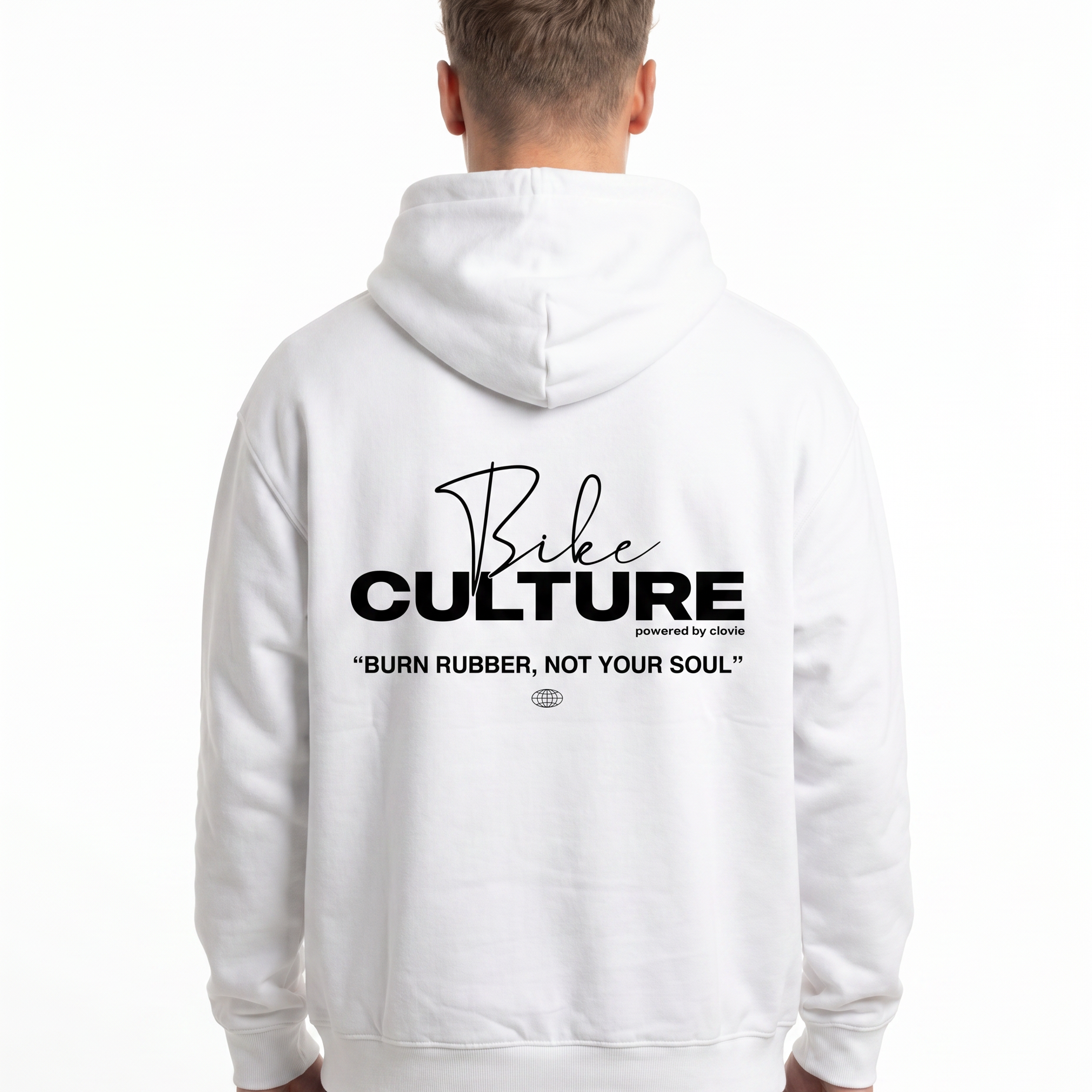 Bike culture White - model back print