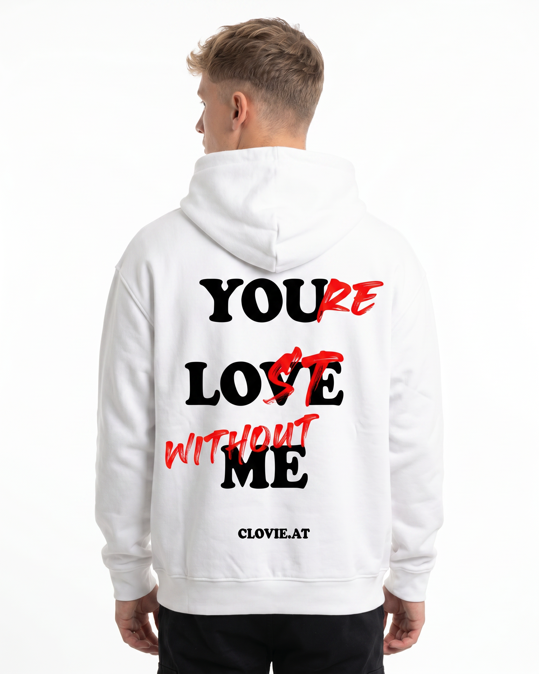 Lost without me White - model back print