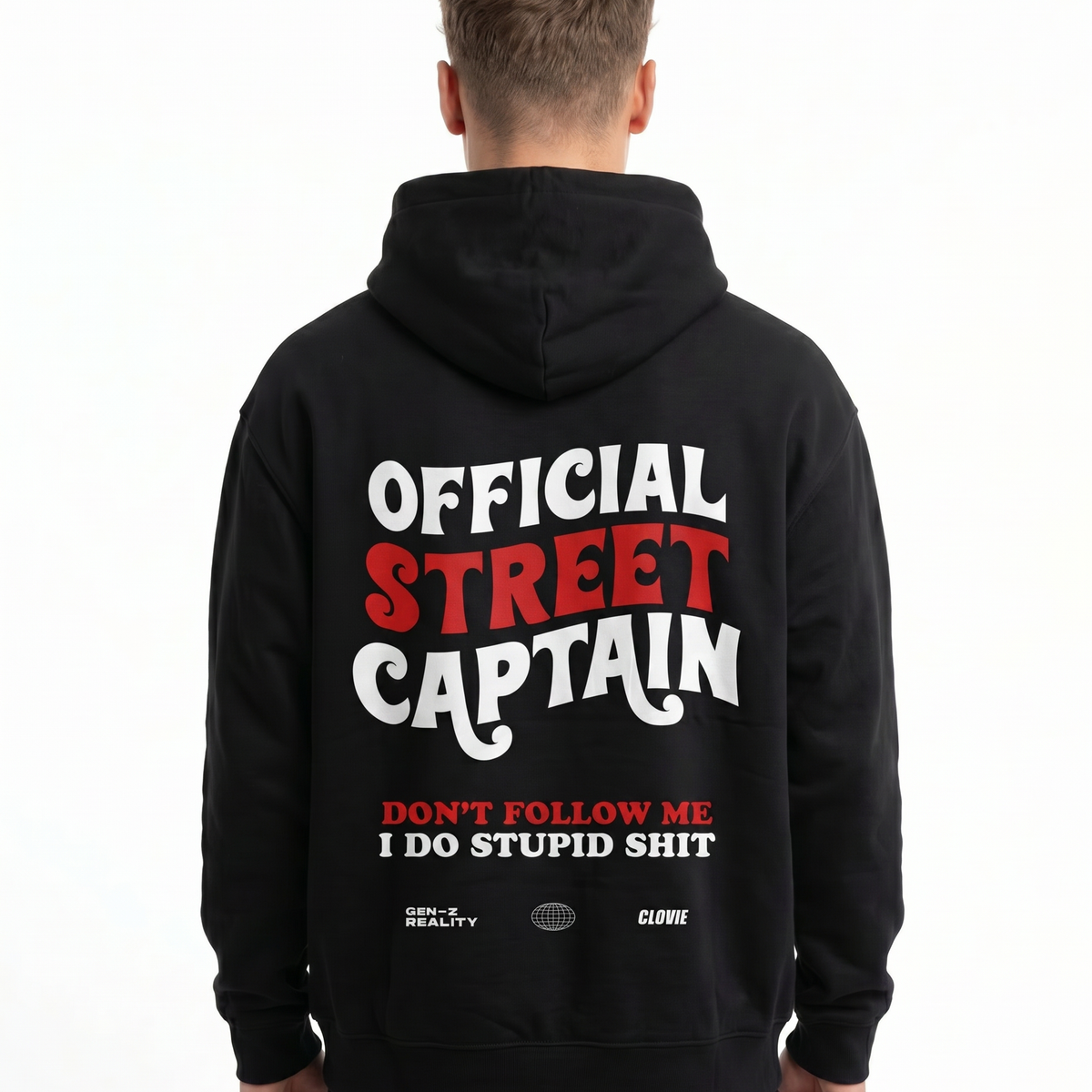 Official street captain OVS Zip Black - model back print (reused twin)