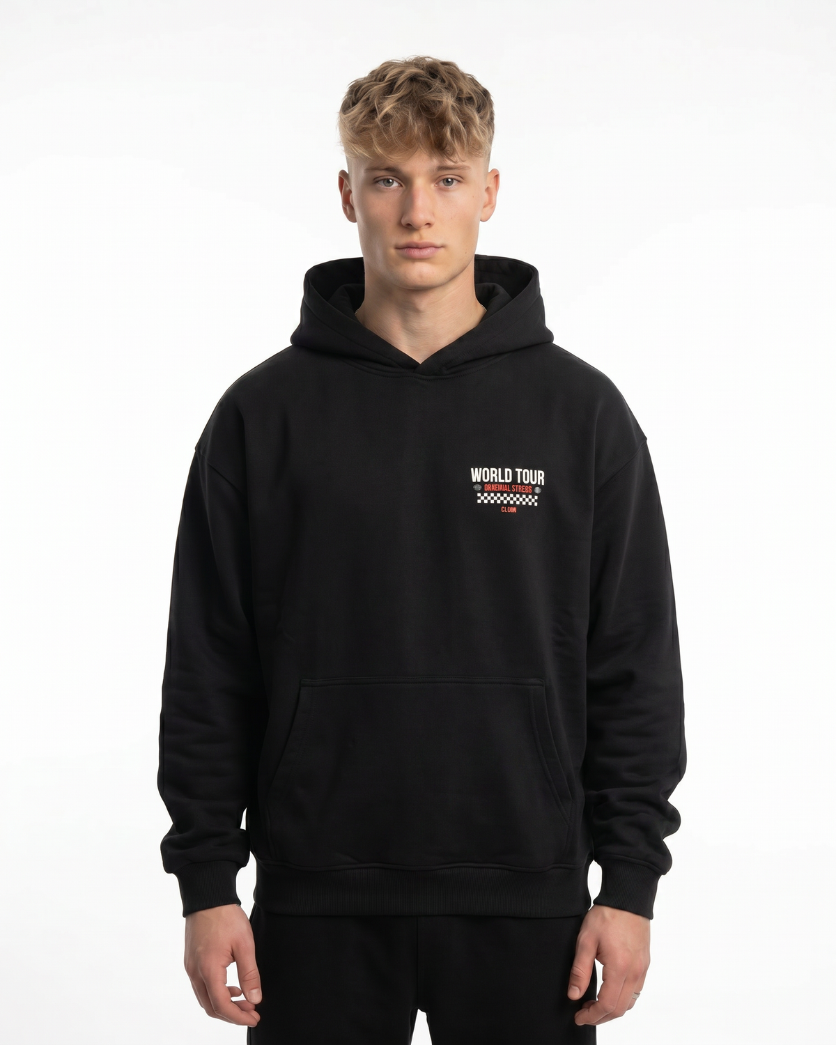 Official street captain OVS Hoodie Black - model front (reused twin)