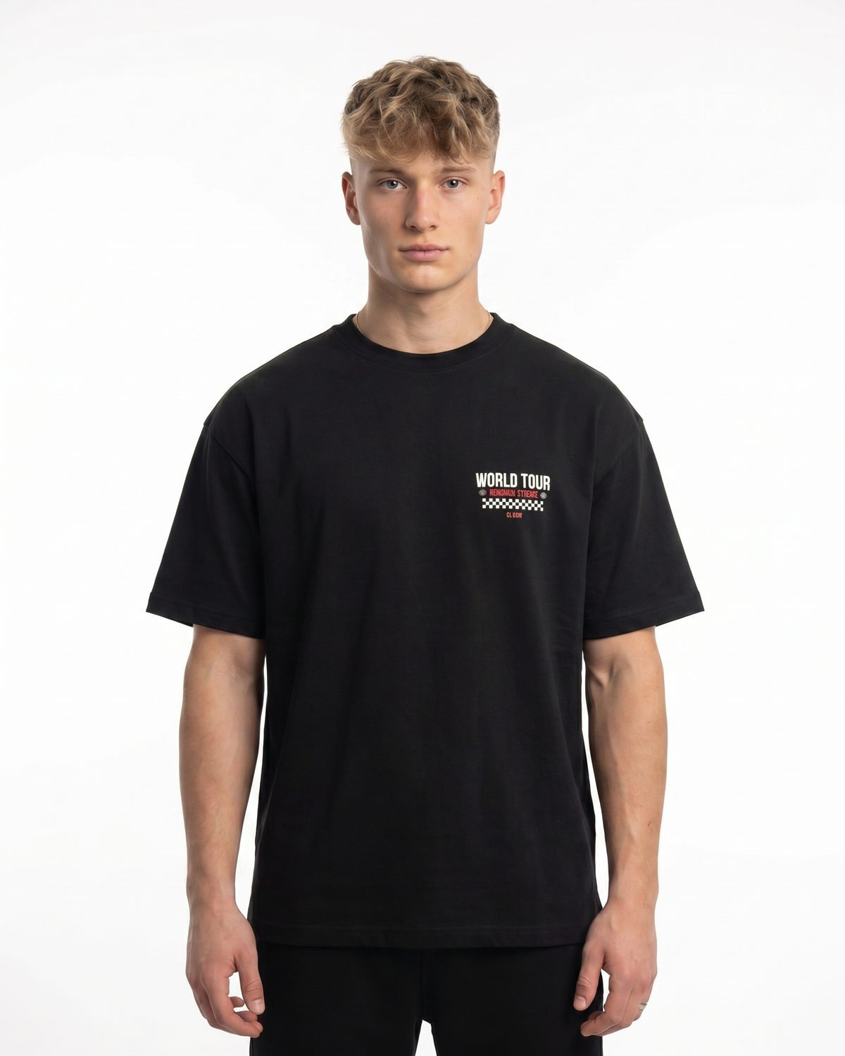 Official street captain OVS Tee Black - model front (reused twin)
