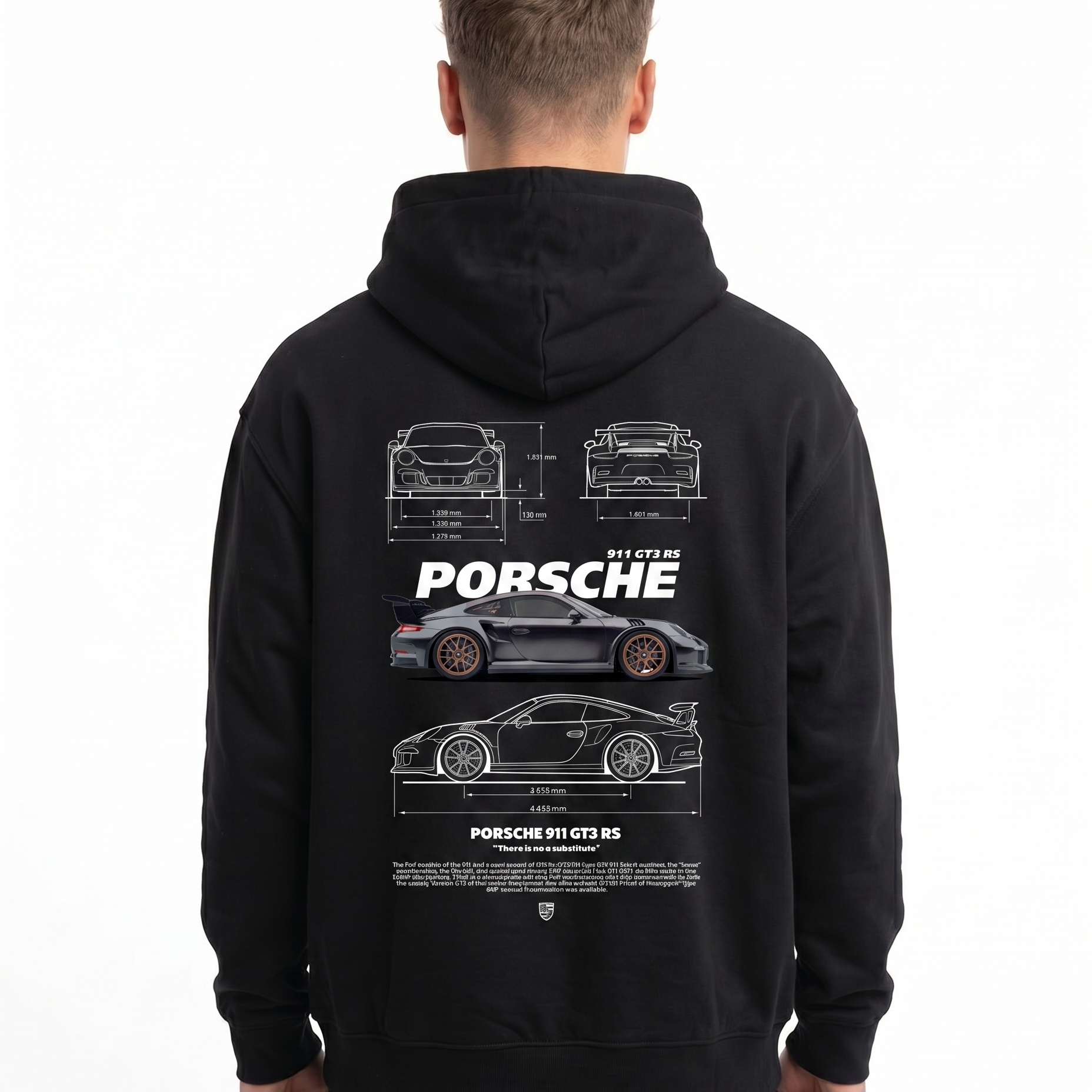 Porsche 911 GT3 RS Black - model back print