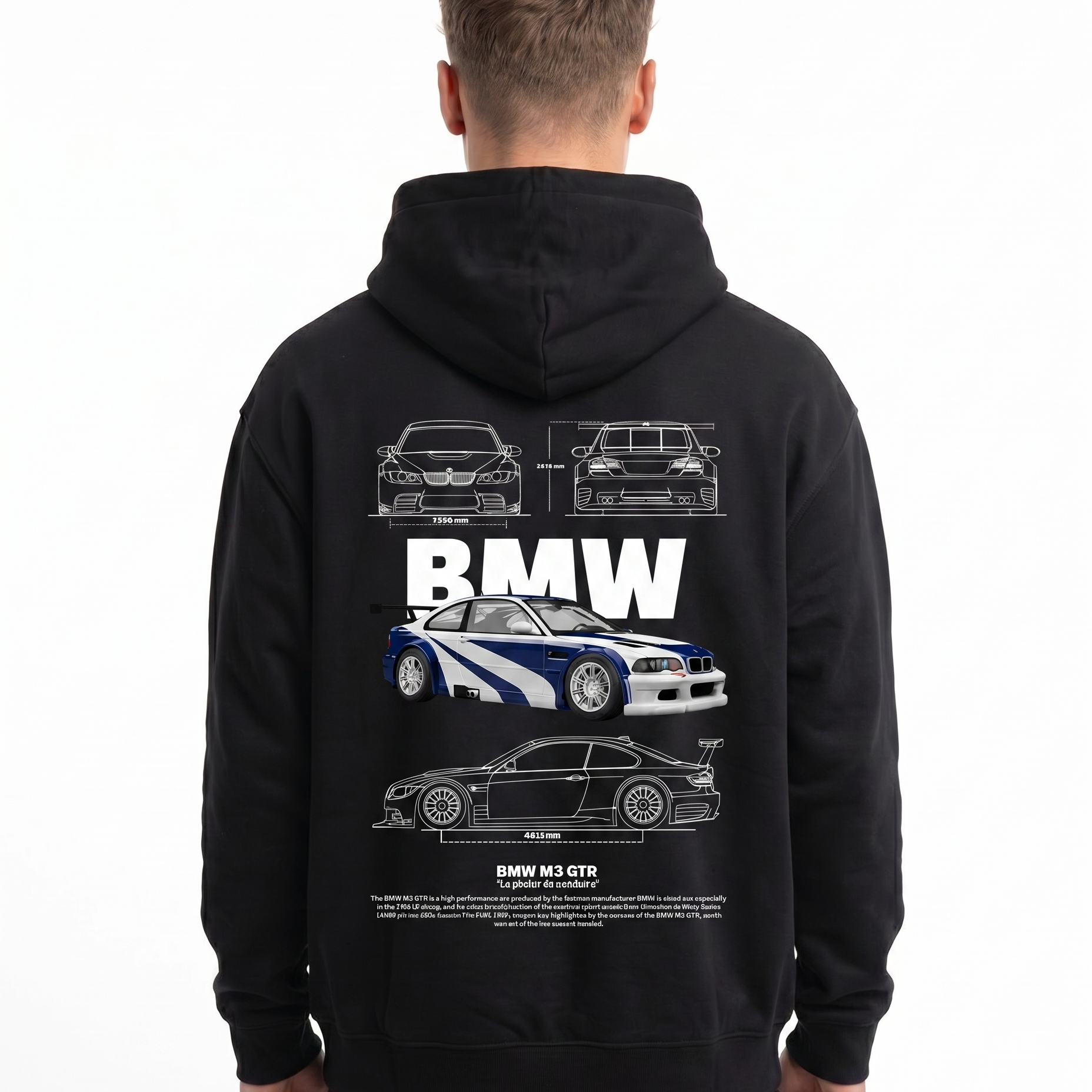 BMW M3 GTR Zip Black - model back print