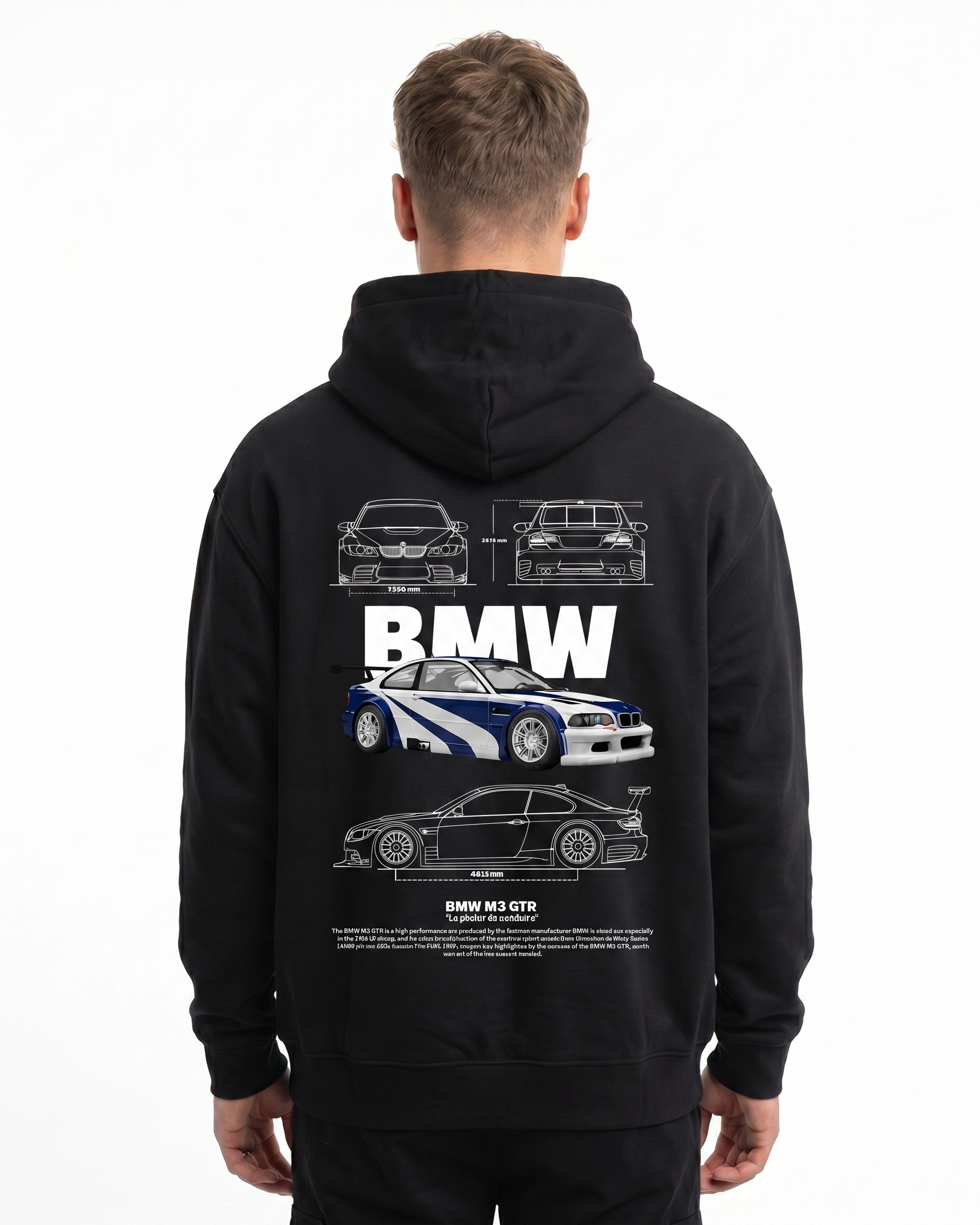 BMW M3 GTR Zip Black - model back print