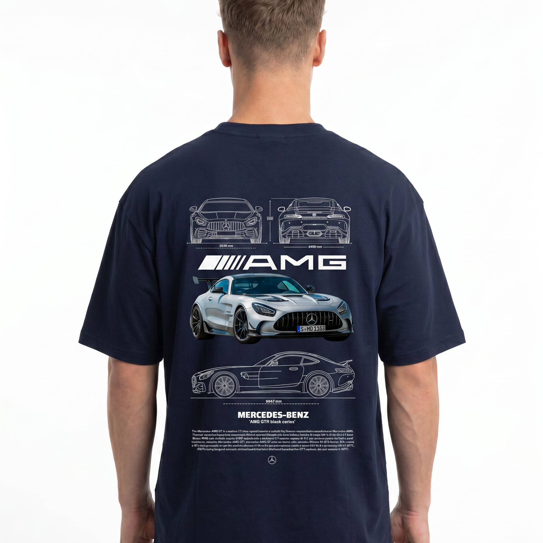 Mercedes-Benz AMG GT OVS Tee French Navy - model back print