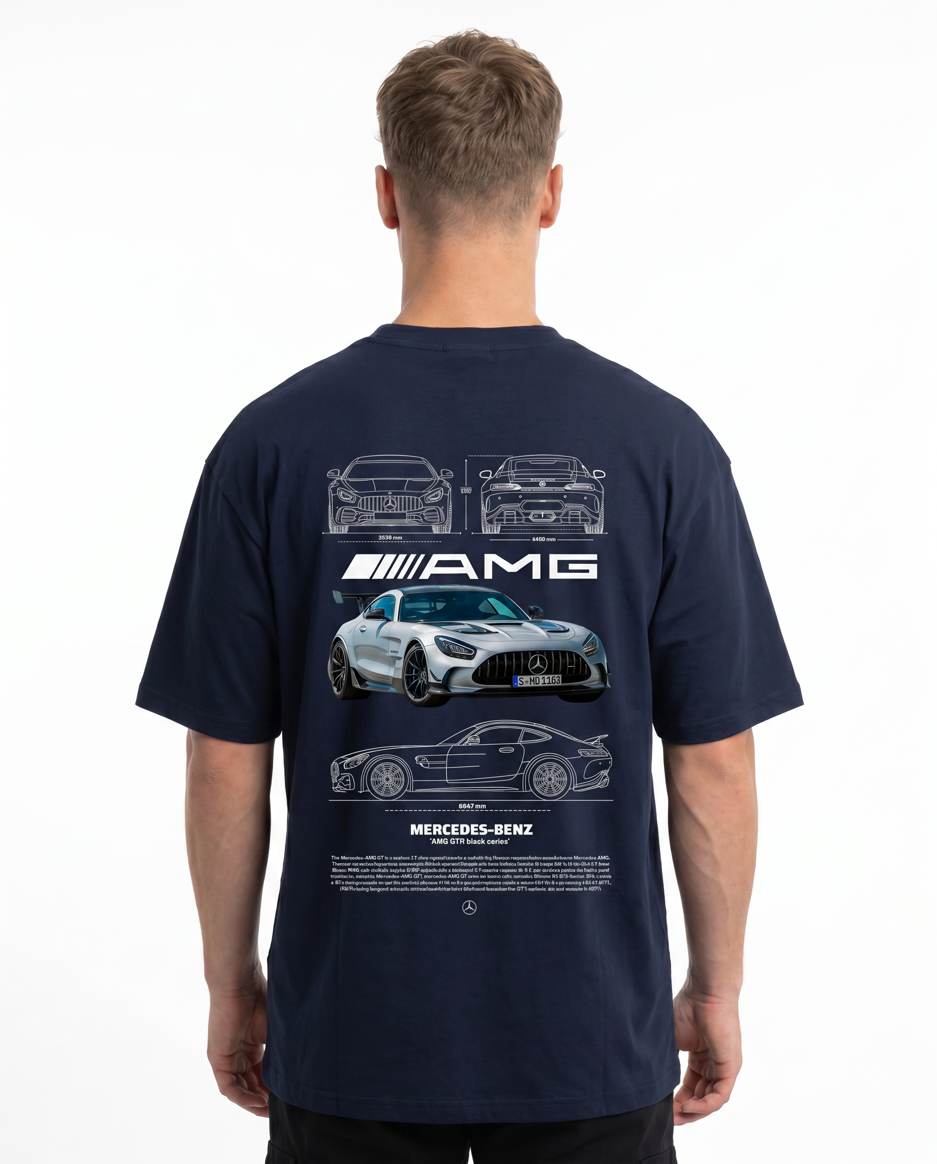 Mercedes-Benz AMG GT OVS Tee French Navy - model back print